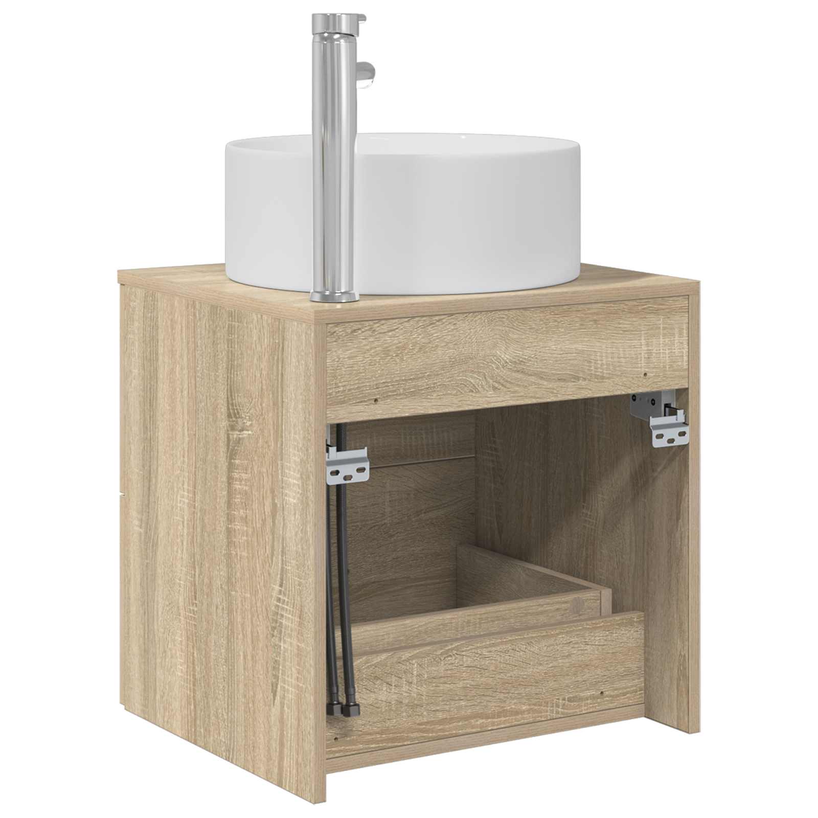 Vanité de lavabo mural Chêne Sonoma 49,5 x 44,5 x 65,5 cm