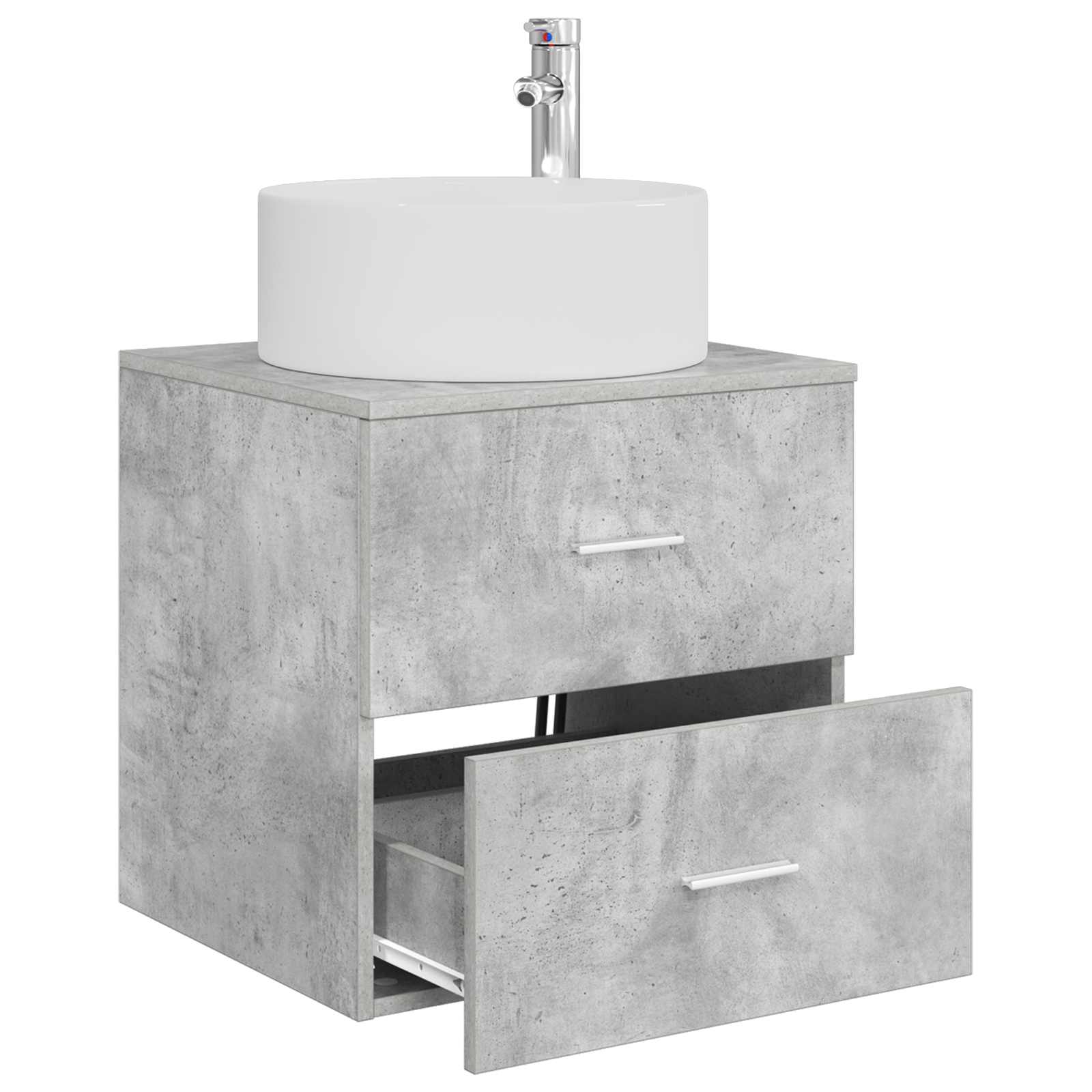 Vanité de lavabo mural Gris béton 49,5 x 44,5 x 65,5 cm