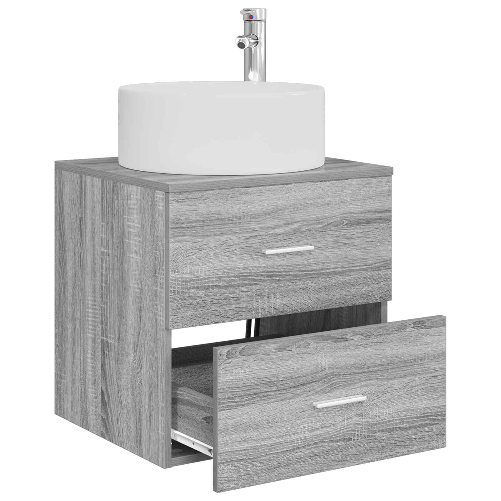 Vanité de lavabo mural Sonoma gris 49,5 x 44,5 x 65,5 cm