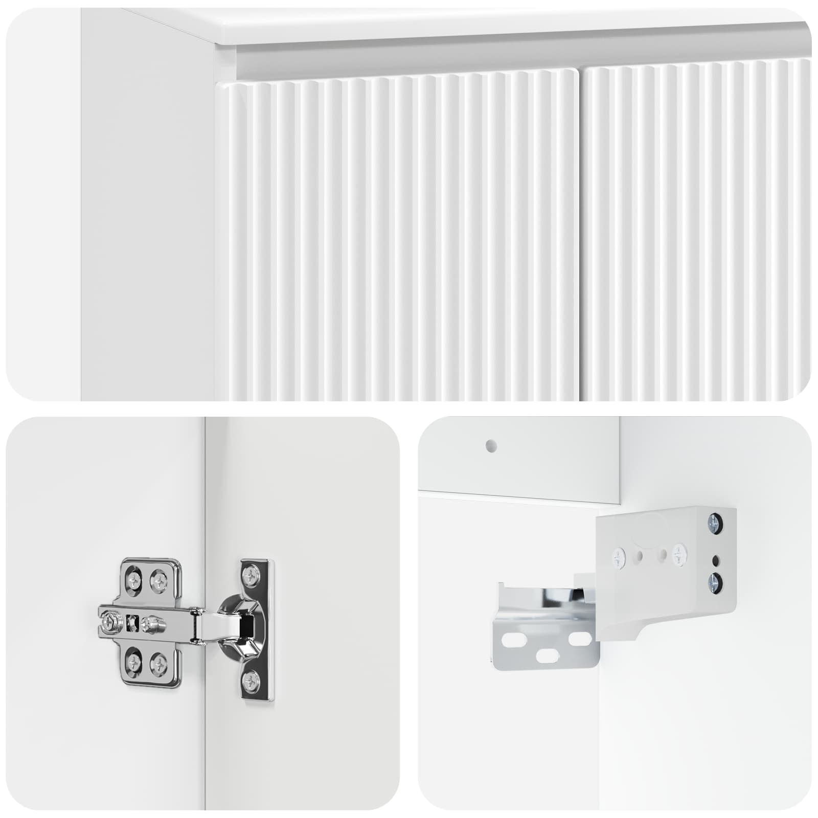 Vanité de lavabo mural Blanc 49,5 x 35 x 63 cm