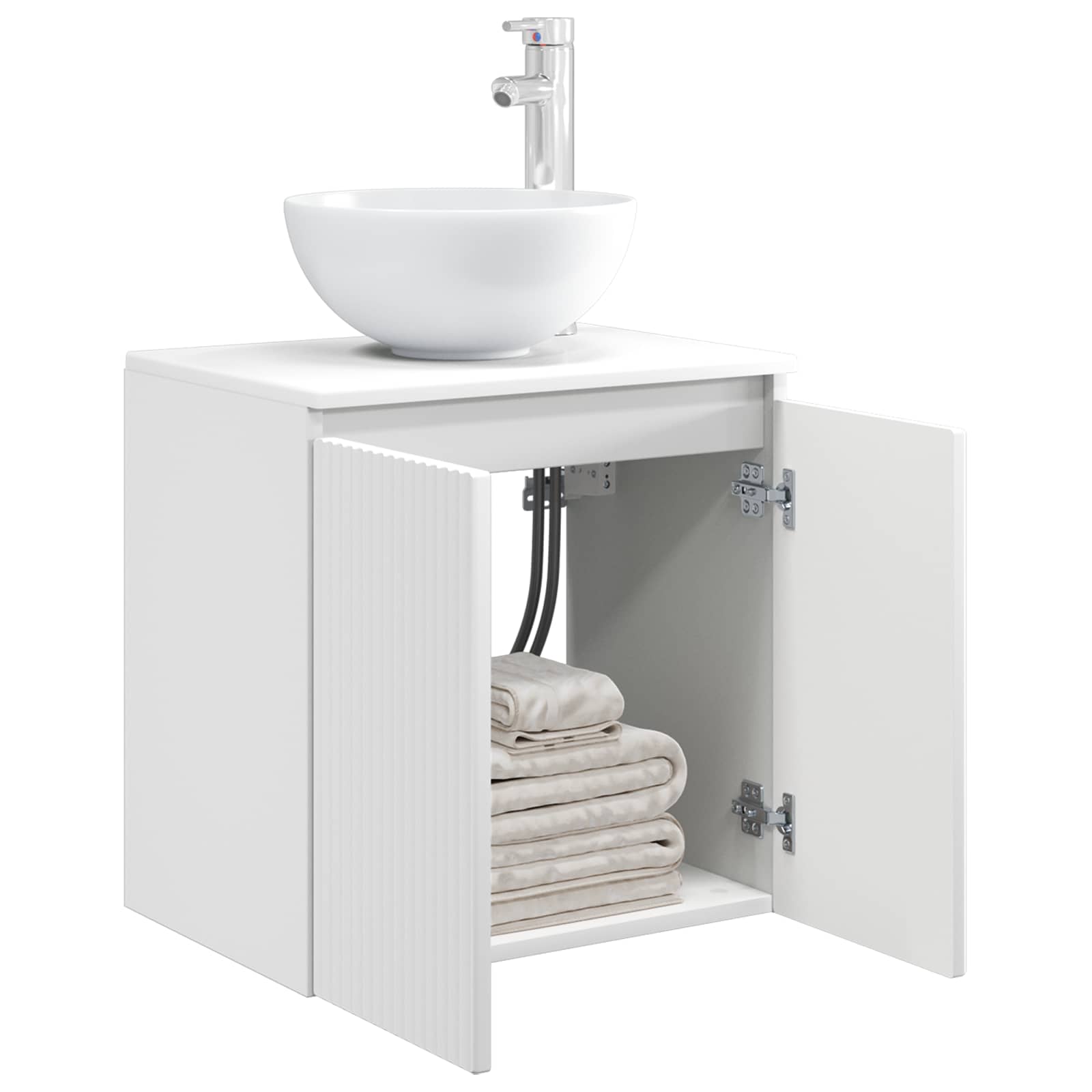 Vanité de lavabo mural Blanc 49,5 x 35 x 63 cm