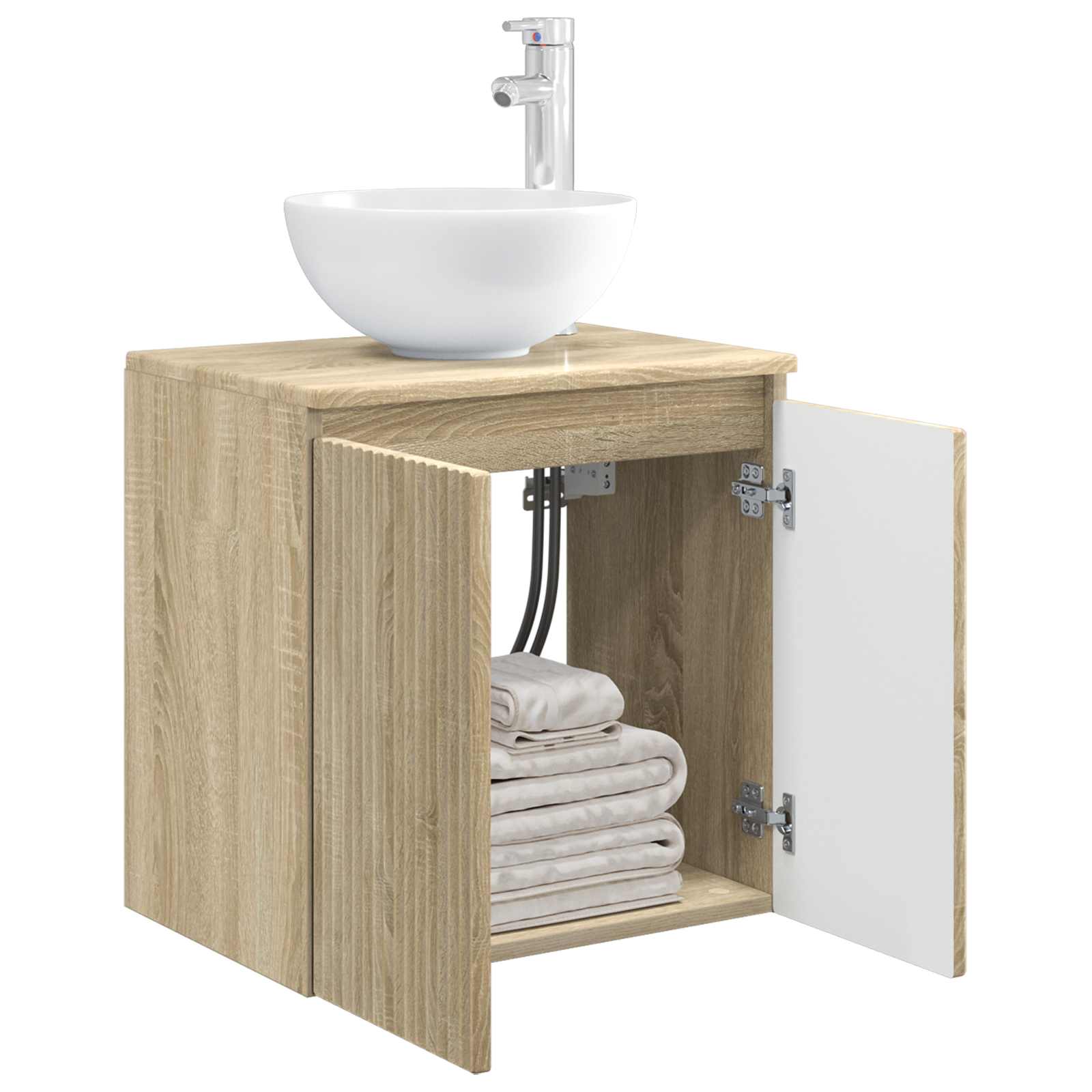 Vanité de lavabo mural Chêne Sonoma 49,5 x 35 x 63 cm