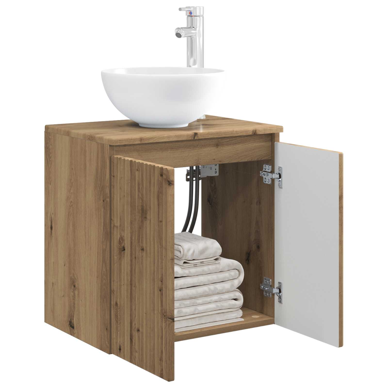 Vanité de lavabo mural Chêne artisanal 49,5 x 35 x 63 cm - XIOS
