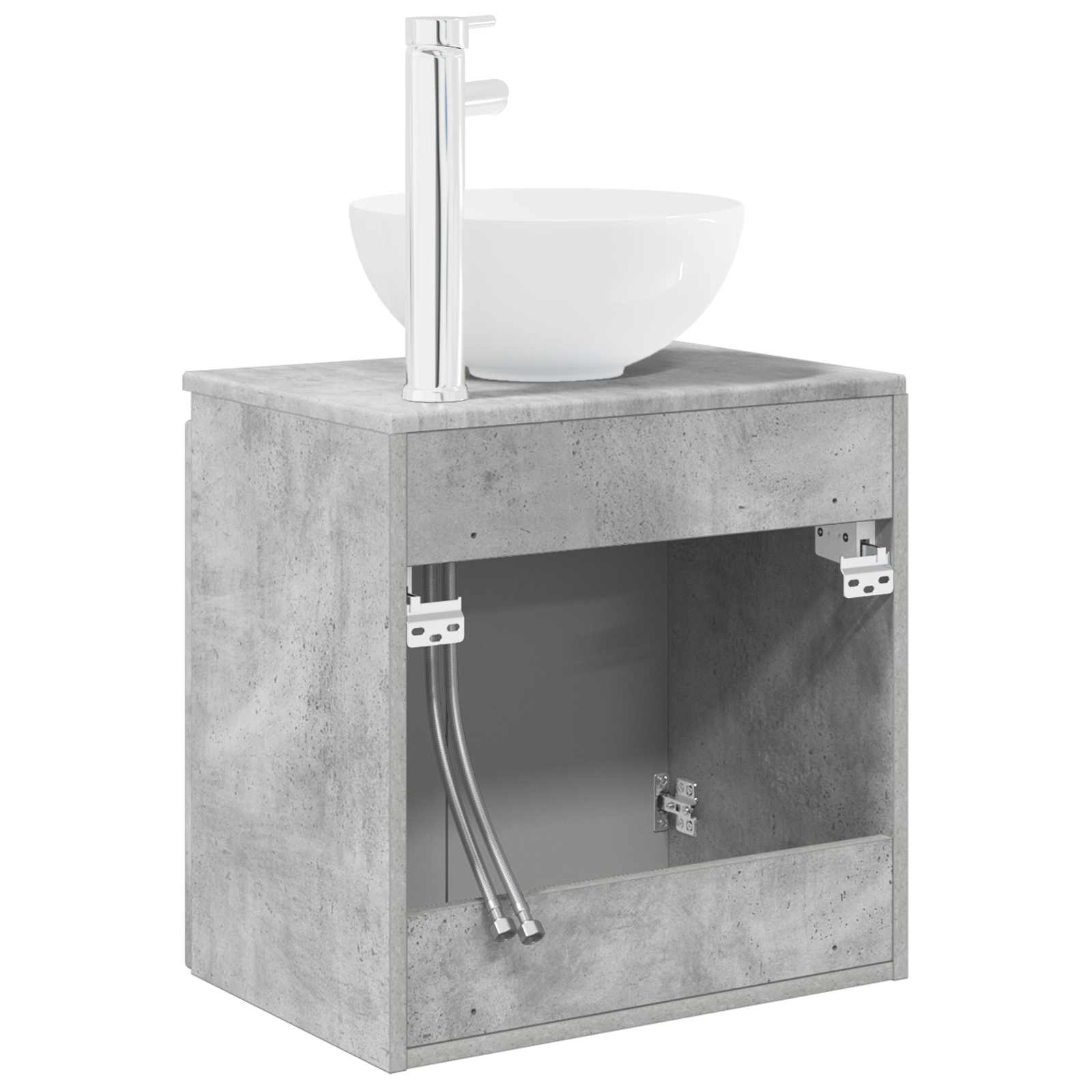 Vanité de lavabo mural Gris béton 49,5 x 41 x 64,5 cm