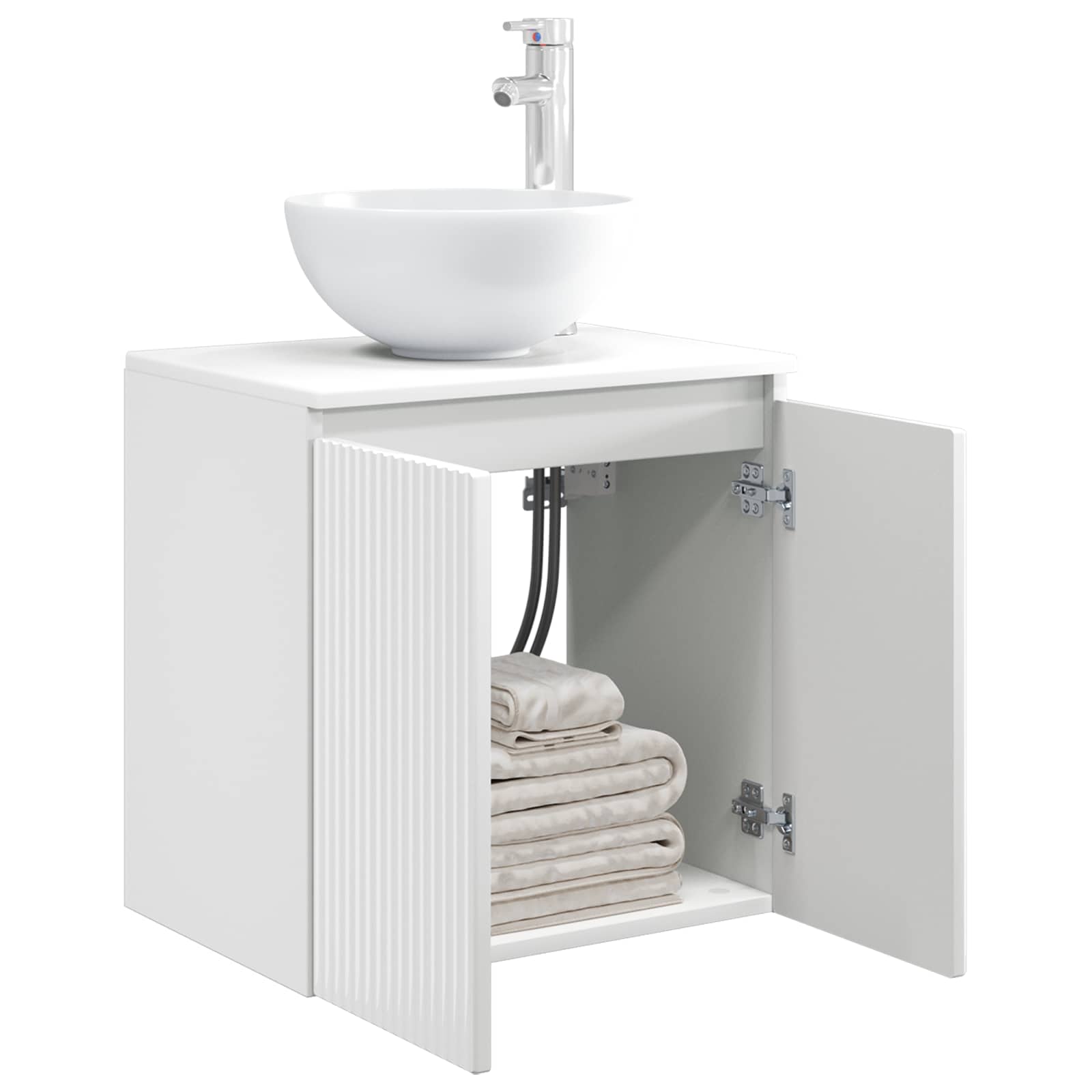 Vanité de lavabo mural Blanc brillant 49,5 x 41 x 64,5 cm