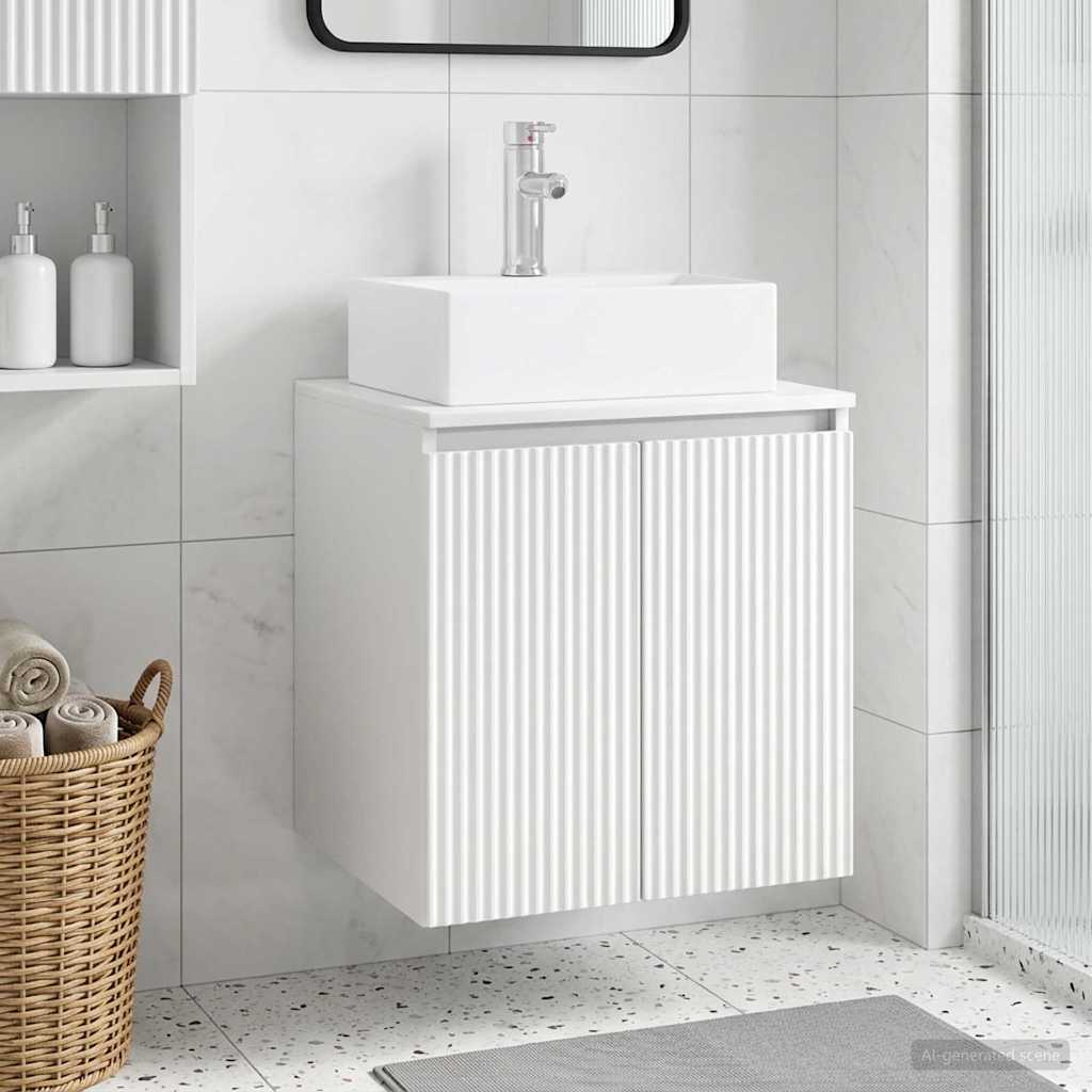 Vanité de lavabo mural Blanc 49,5 x 41 x 62,5 cm
