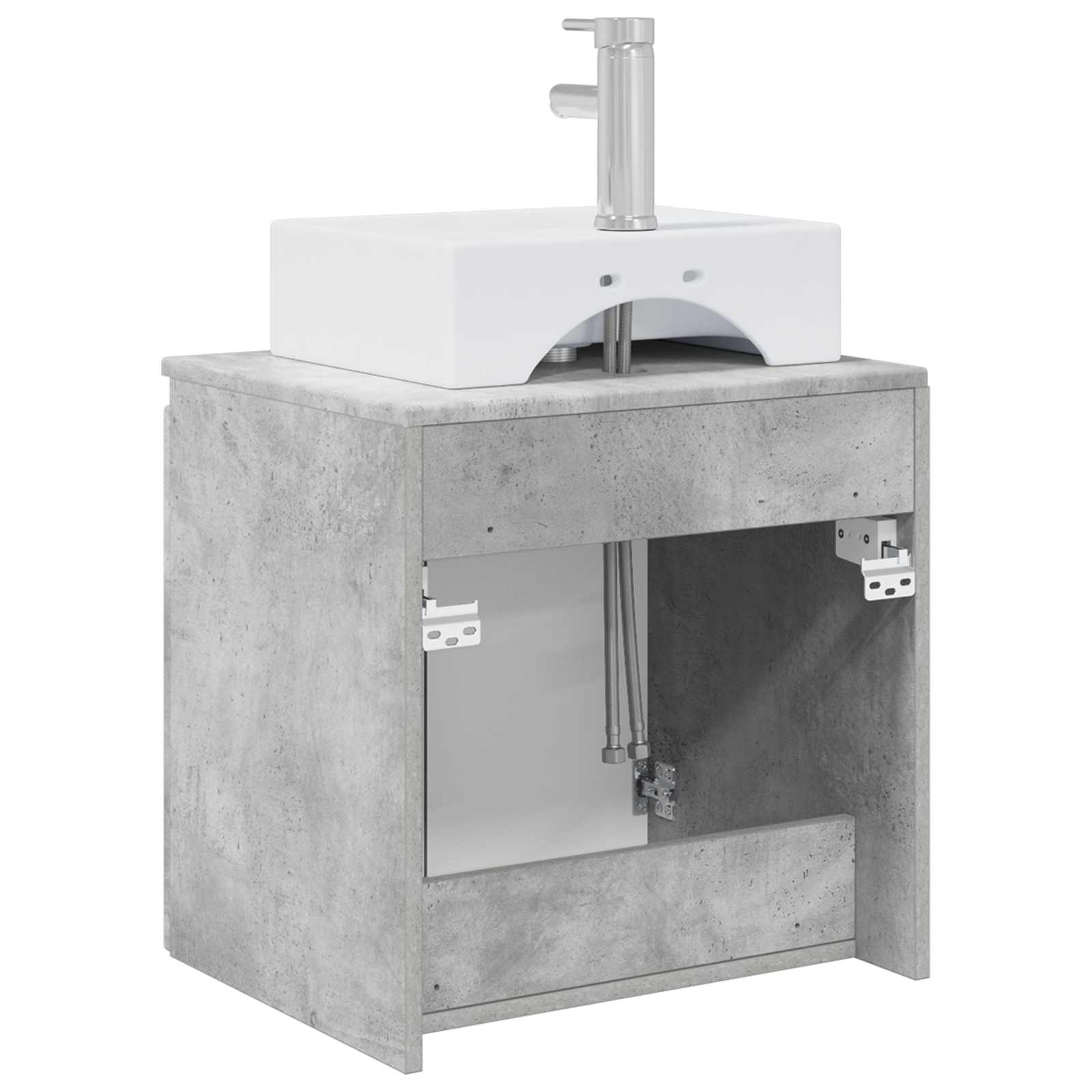 Vanité de lavabo mural Gris béton 49,5 x 41 x 62,5 cm