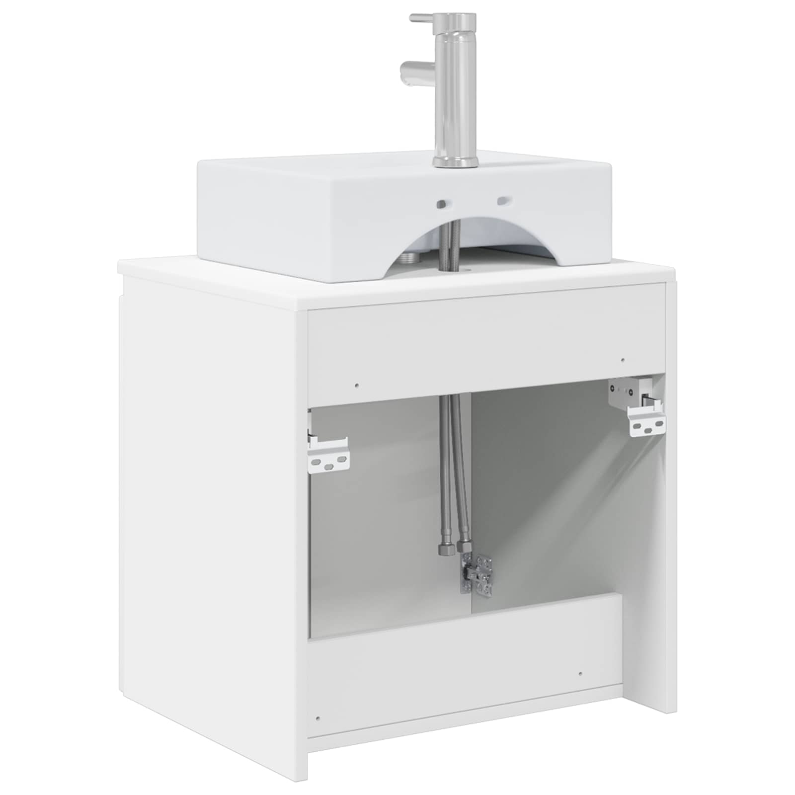 Vanité de lavabo mural Blanc brillant 49,5 x 41 x 62,5 cm