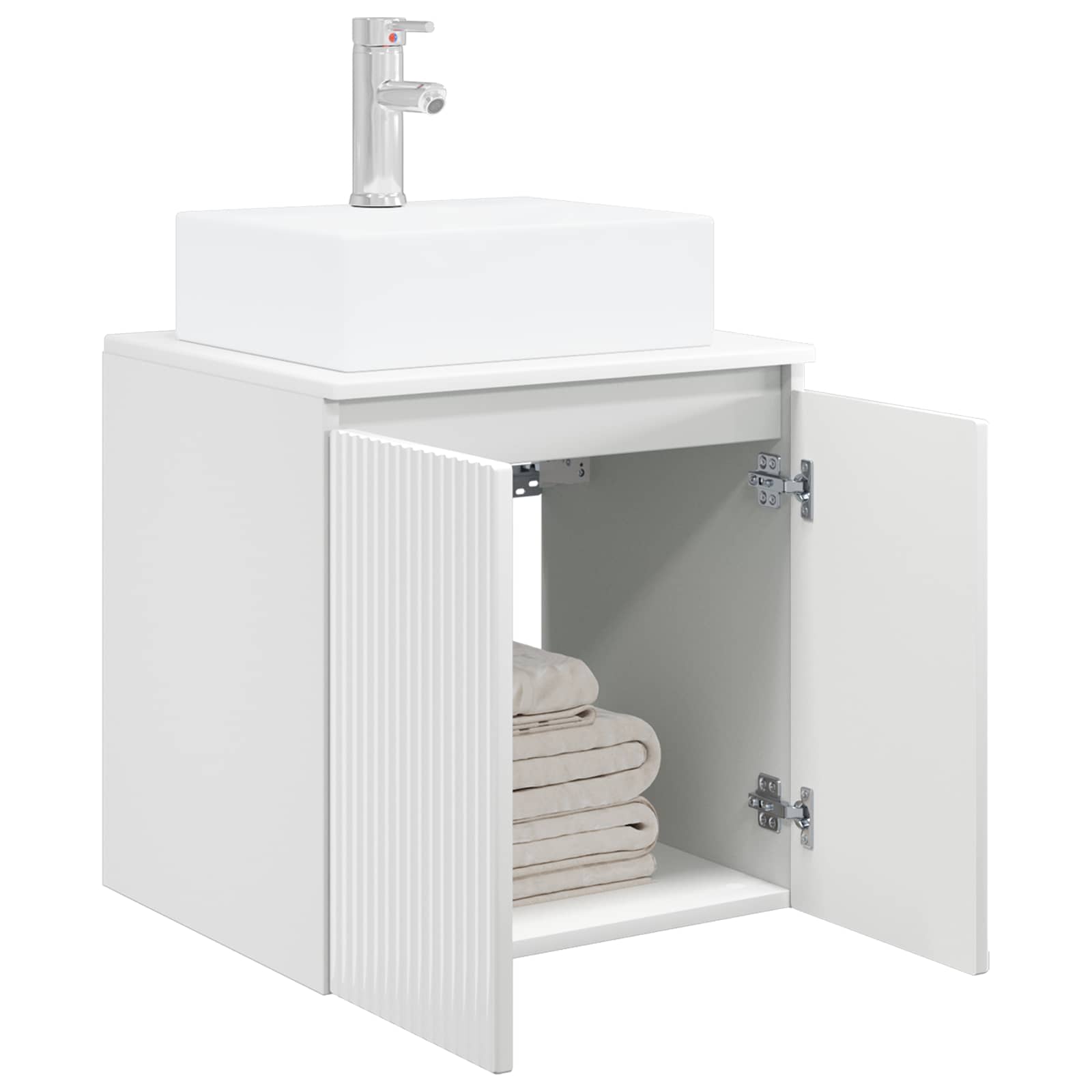 Vanité de lavabo mural Blanc brillant 49,5 x 41 x 62,5 cm