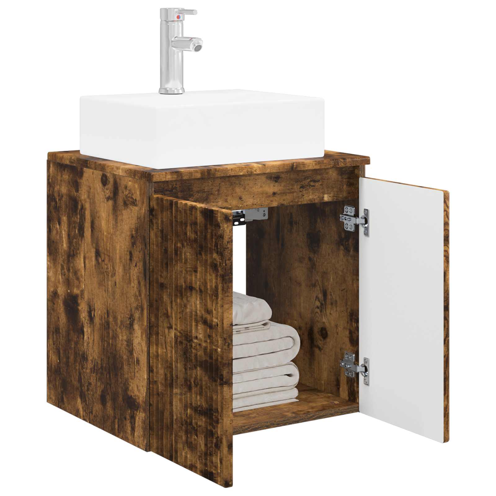 Vanité de lavabo mural Chêne fumé 49,5 x 41 x 62,5 cm