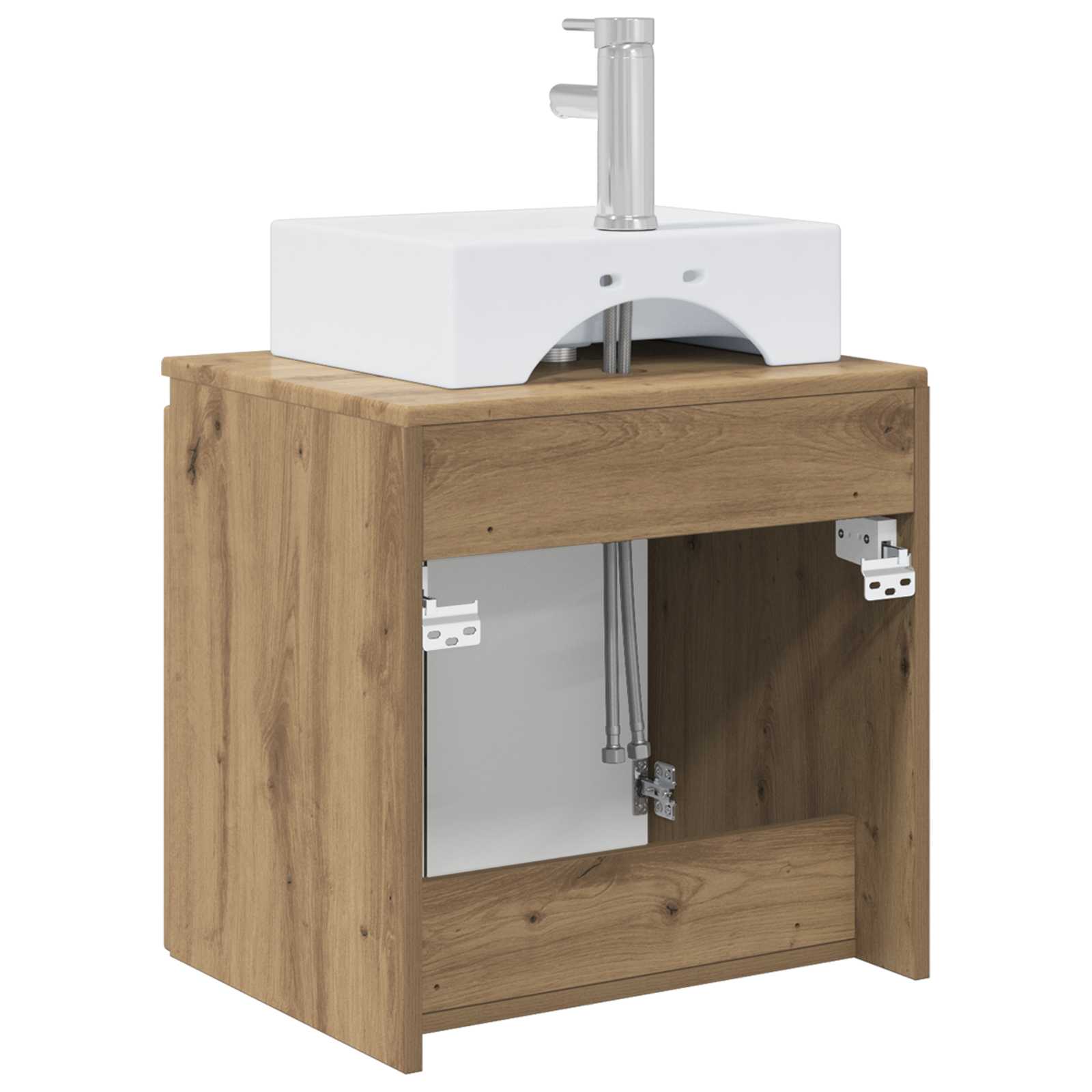 Vanité de lavabo mural Chêne artisanal 49,5 x 41 x 62,5 cm