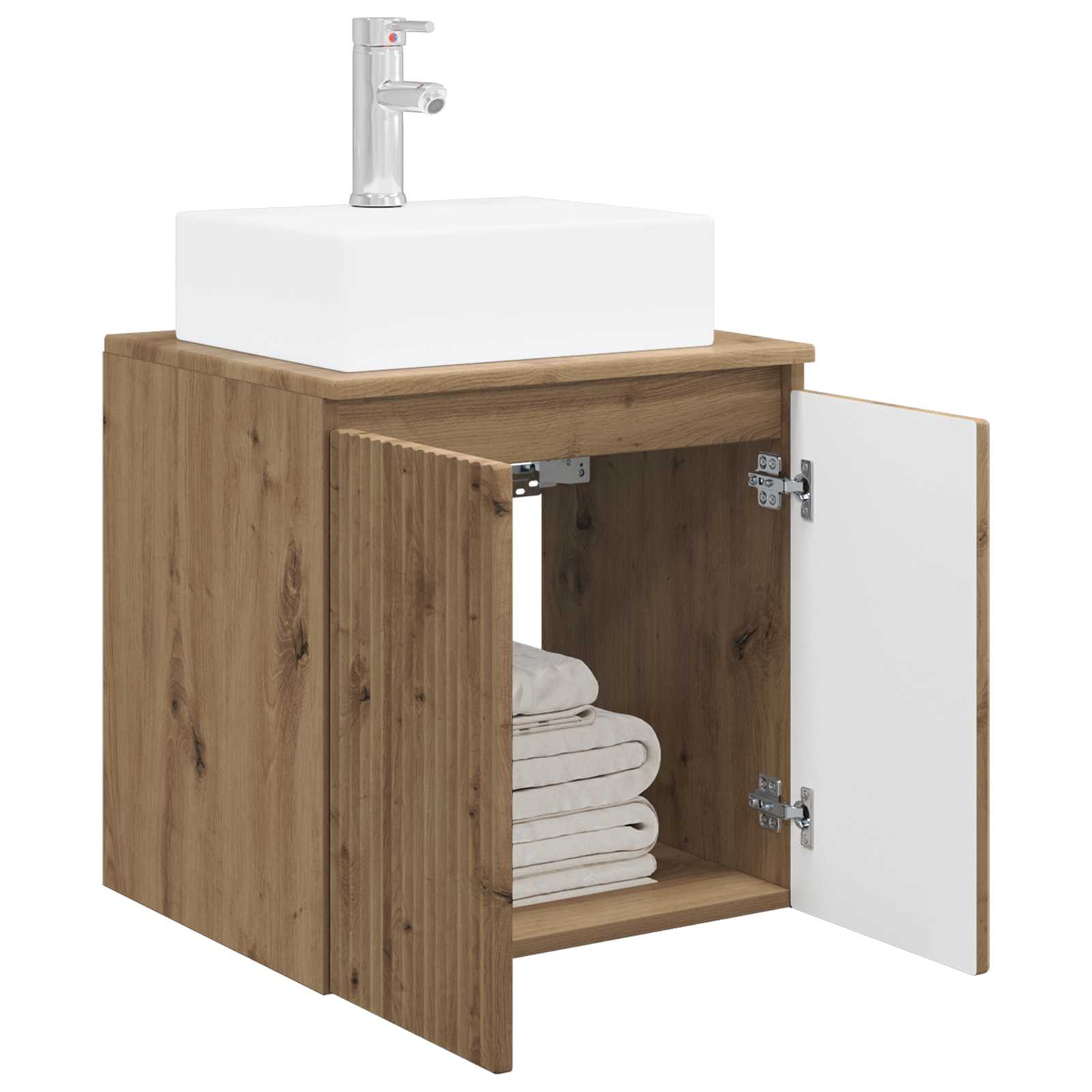 Vanité de lavabo mural Chêne artisanal 49,5 x 41 x 62,5 cm