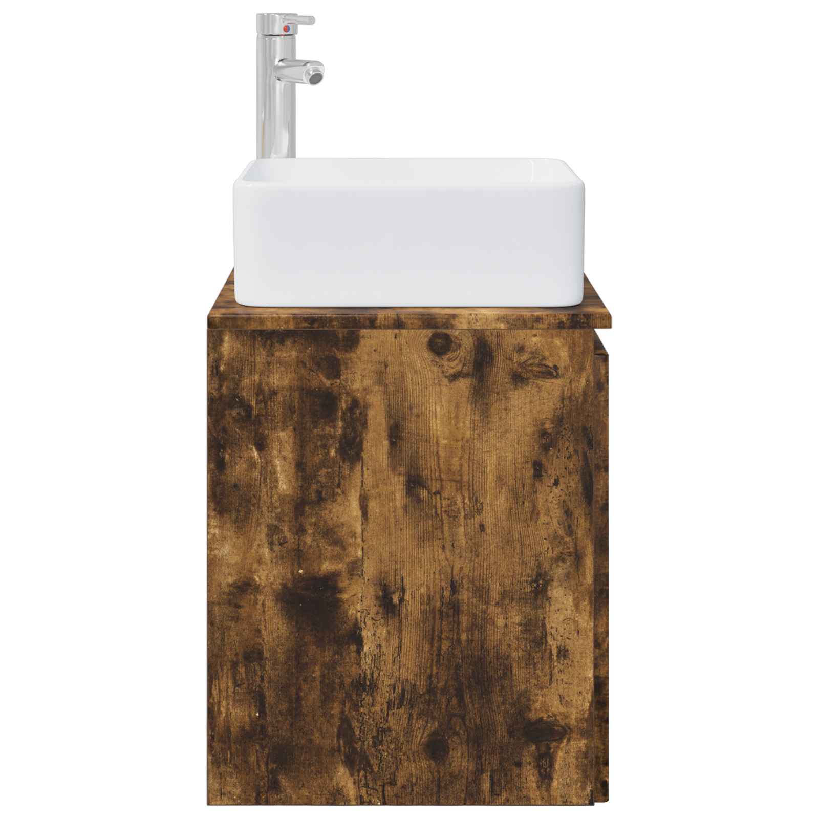 Vanité de lavabo mural Chêne fumé 53 x 35 x 63 cm
