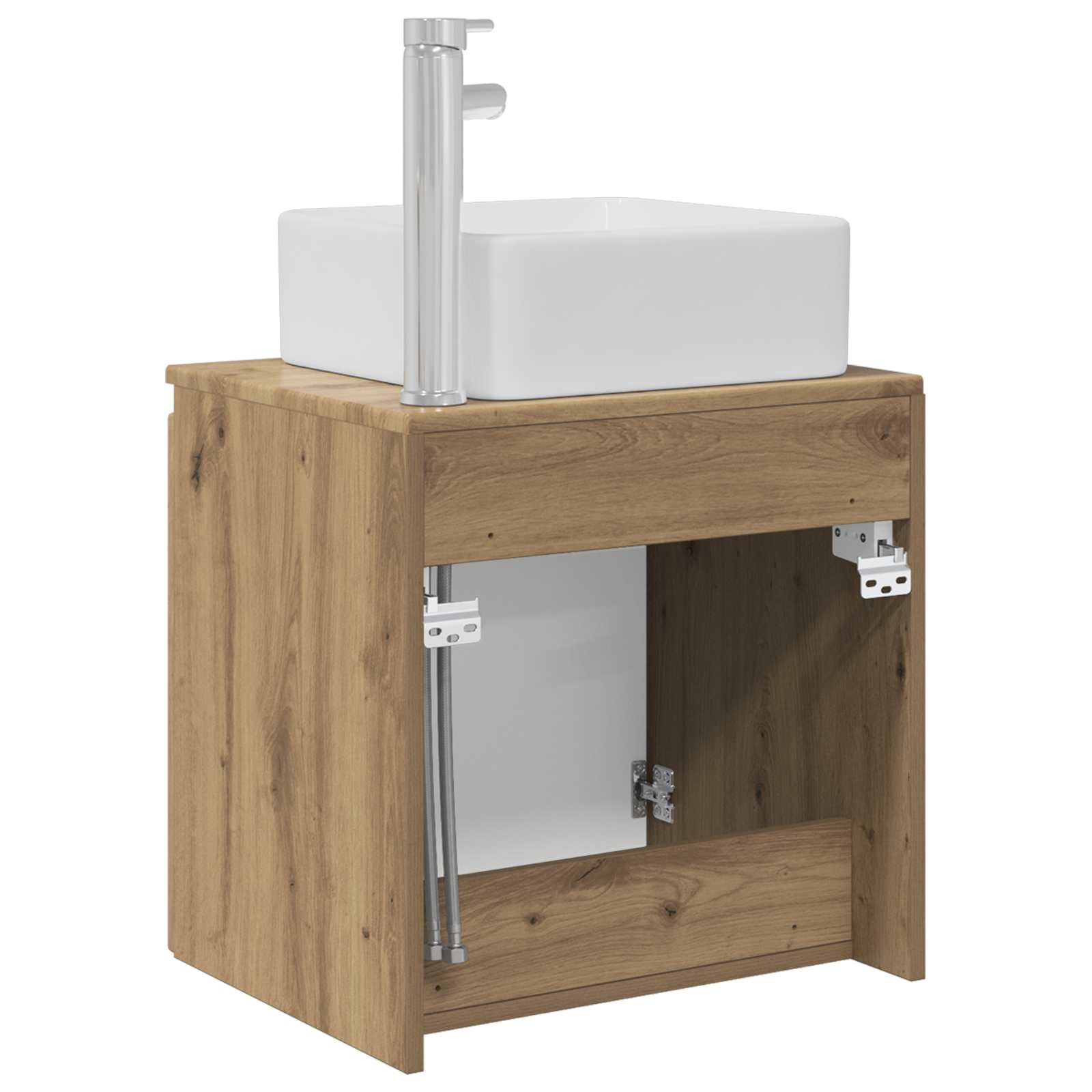 Vanité de lavabo mural Chêne artisanal 53 x 35 x 63 cm