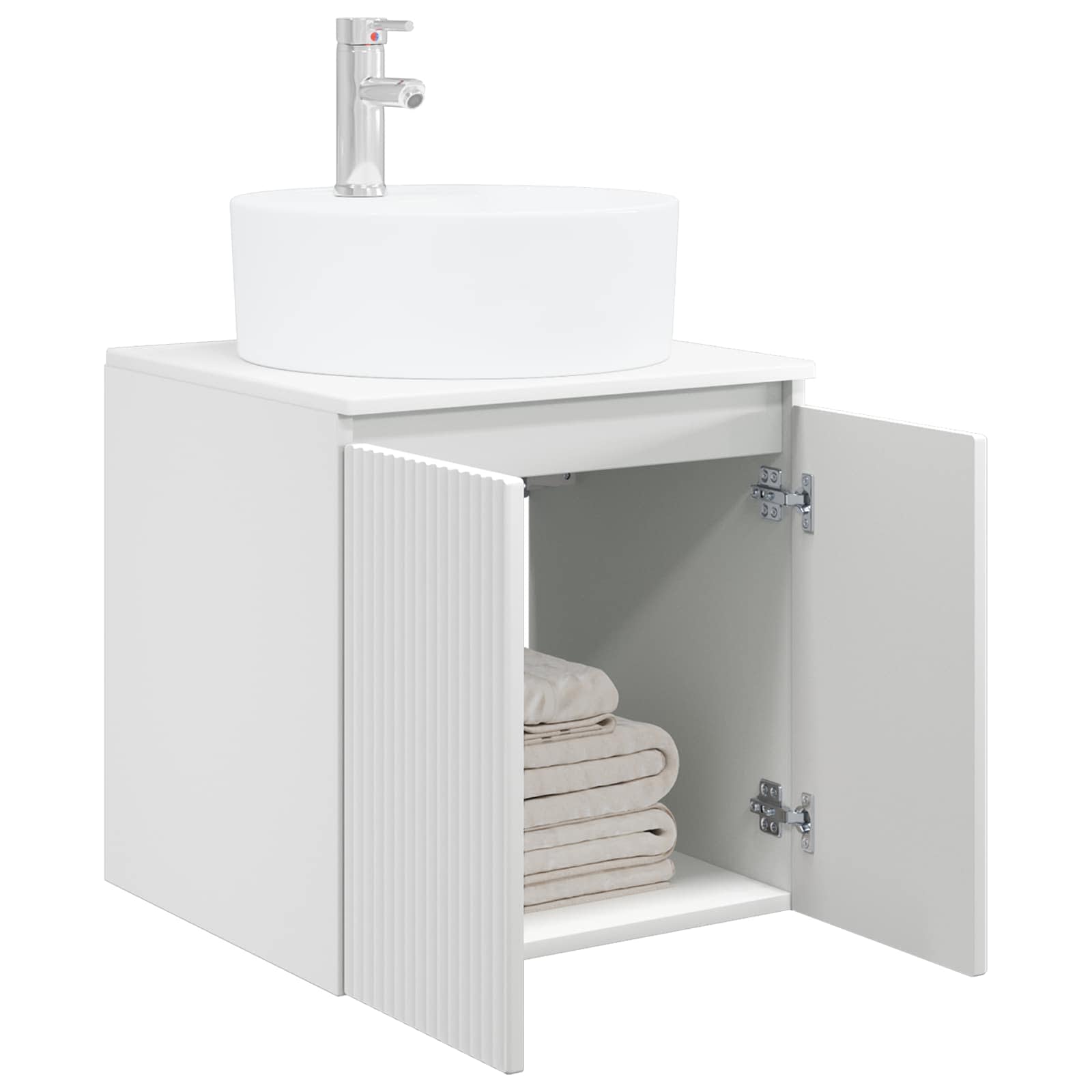 Vanité de lavabo mural Blanc 49,5 x 44,5 x 65 cm