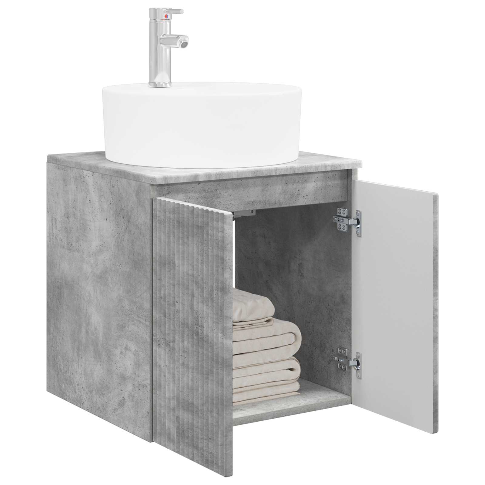 Vanité de lavabo mural Gris béton 49,5 x 44,5 x 65 cm