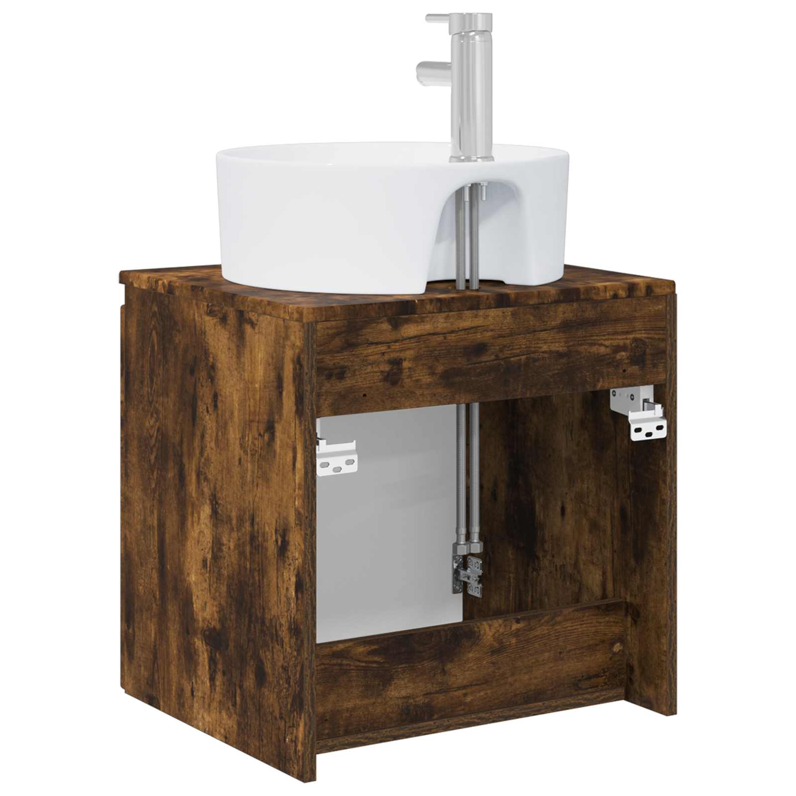 Vanité de lavabo mural Chêne fumé 49,5 x 44,5 x 65 cm