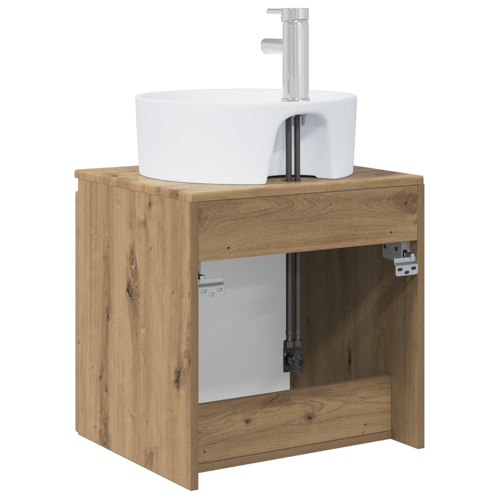 Vanité de lavabo mural Chêne artisanal 49,5 x 44,5 x 65 cm