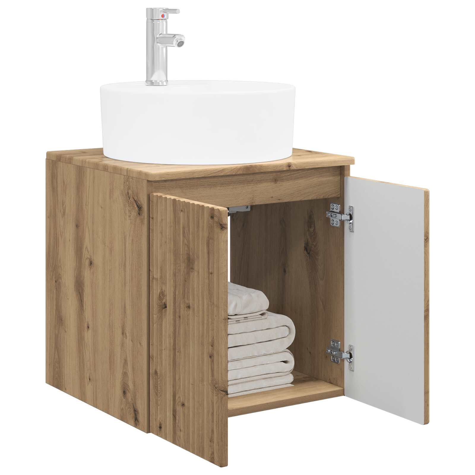 Vanité de lavabo mural Chêne artisanal 49,5 x 44,5 x 65 cm
