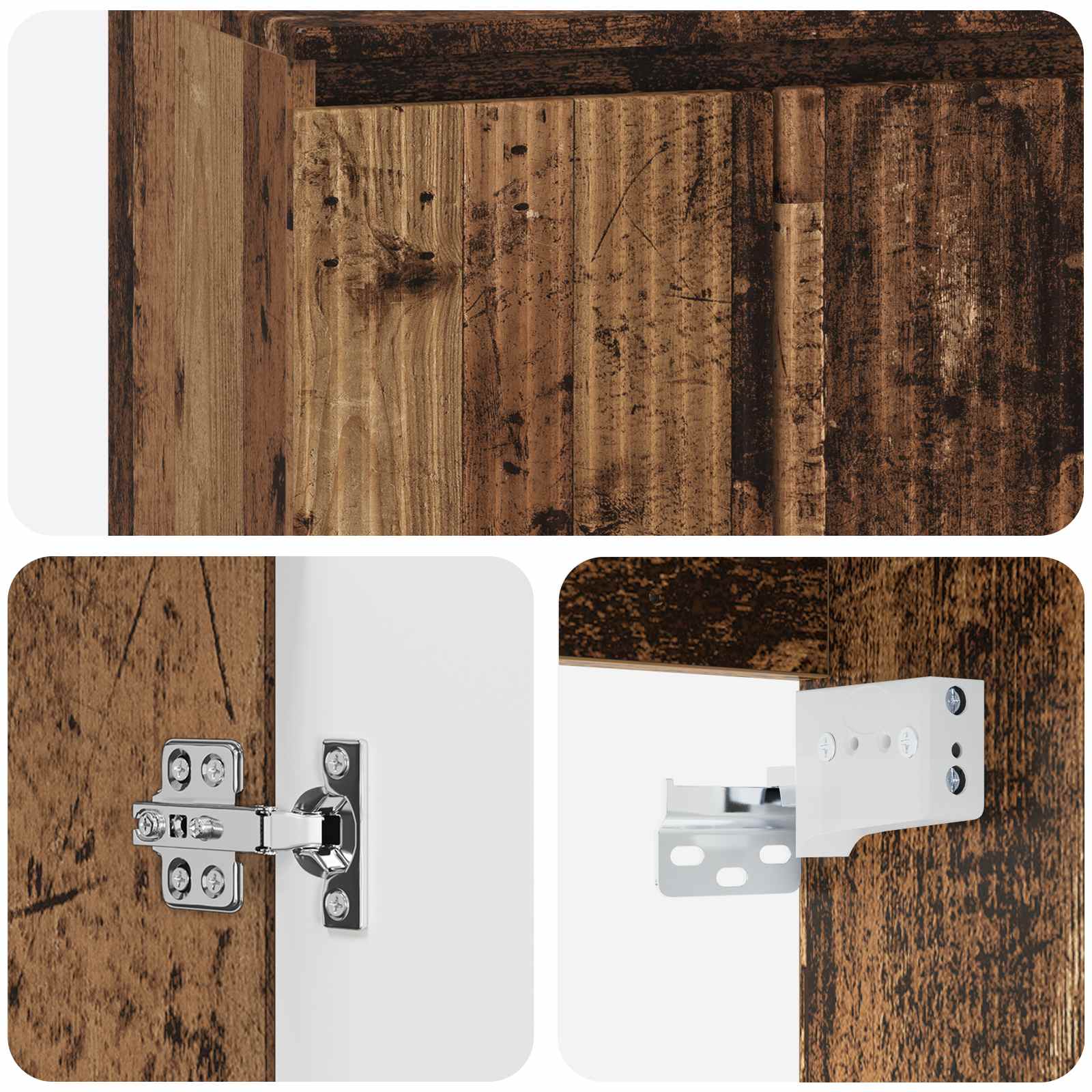 Vanité de lavabo mural Bois ancien 49,5 x 44,5 x 65 cm - XIOS