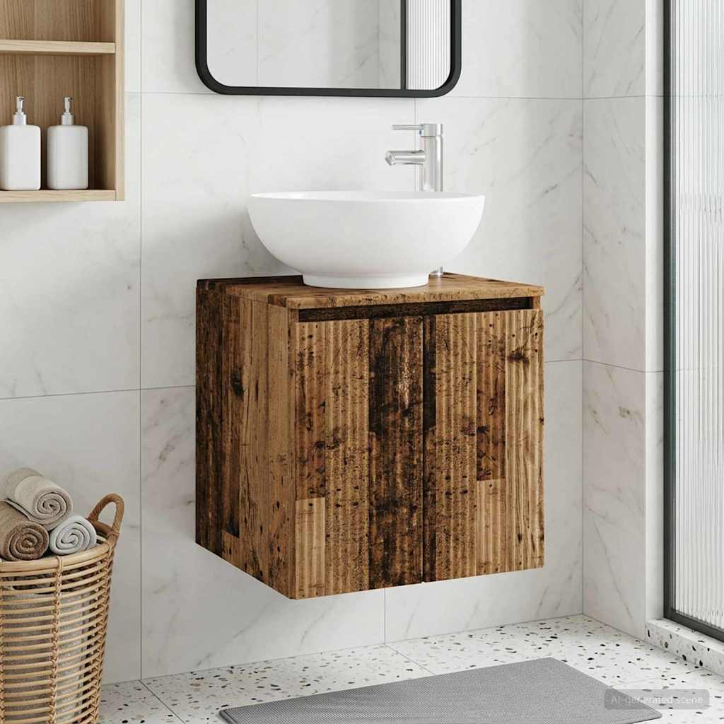 Vanité de lavabo mural Bois ancien 49,5 x 44,5 x 65 cm - XIOS