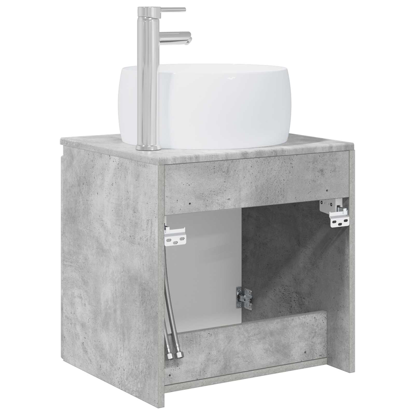 Vanité de lavabo mural Gris béton 49,5 x 44,5 x 66 cm