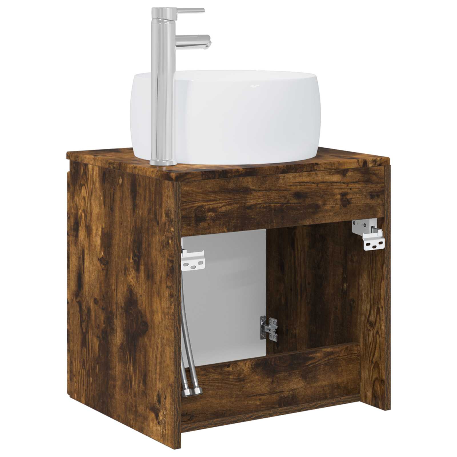 Vanité de lavabo mural Chêne fumé 49,5 x 44,5 x 66 cm