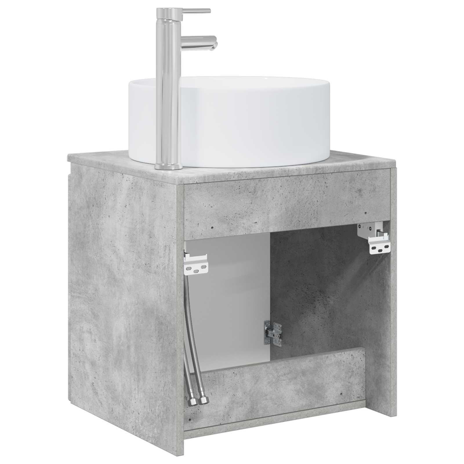 Meuble de lavabo mural Gris béton 49,5 x 44,5 x 65,5 cm