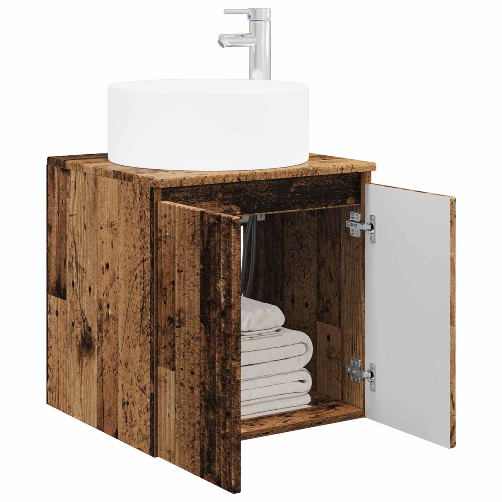 Meuble de lavabo mural Bois ancien 49,5 x 44,5 x 65,5 cm