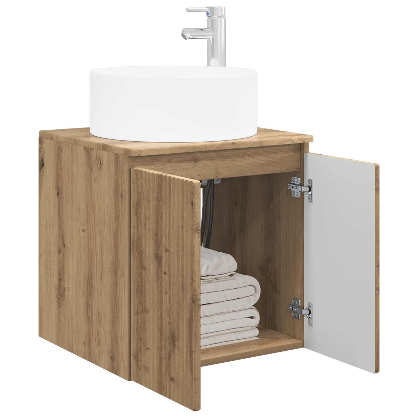 Meuble de lavabo mural Chêne artisanal 49,5 x 44,5 x 65,5 cm