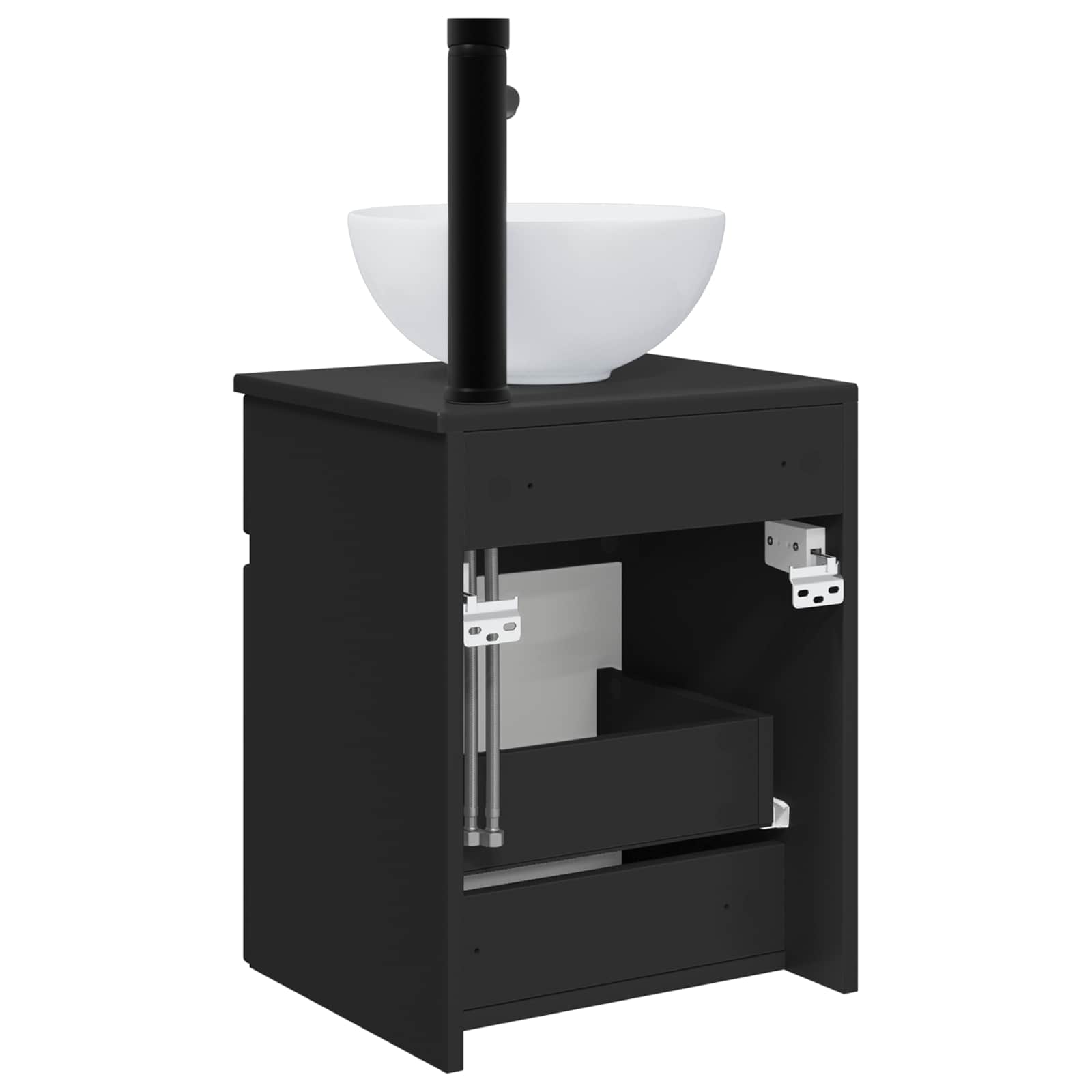 Meuble de lavabo mural Noir 39 x 35 x 63 cm Bois d'ingénierie