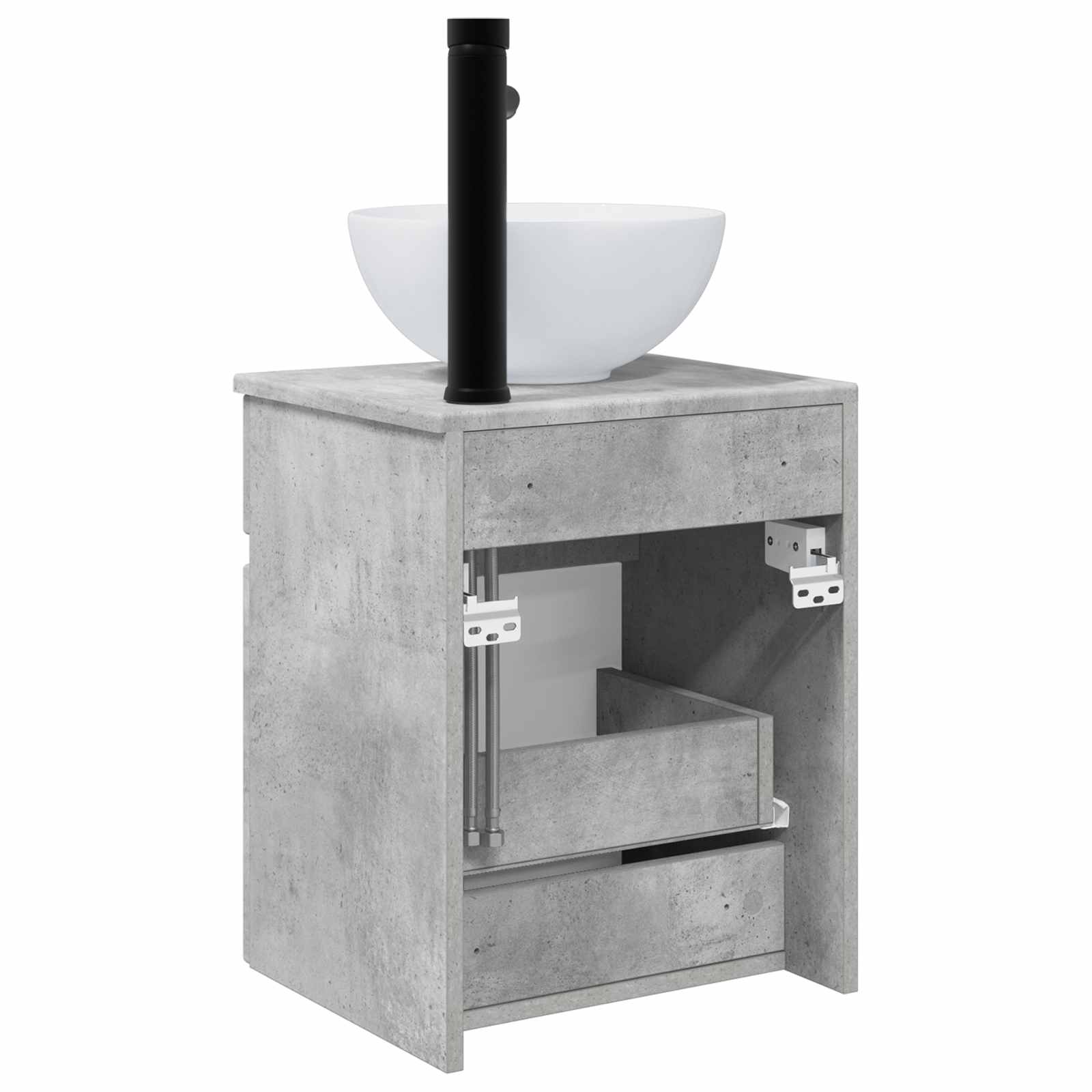 Meuble de lavabo mural Gris béton 39 x 35 x 63 cm