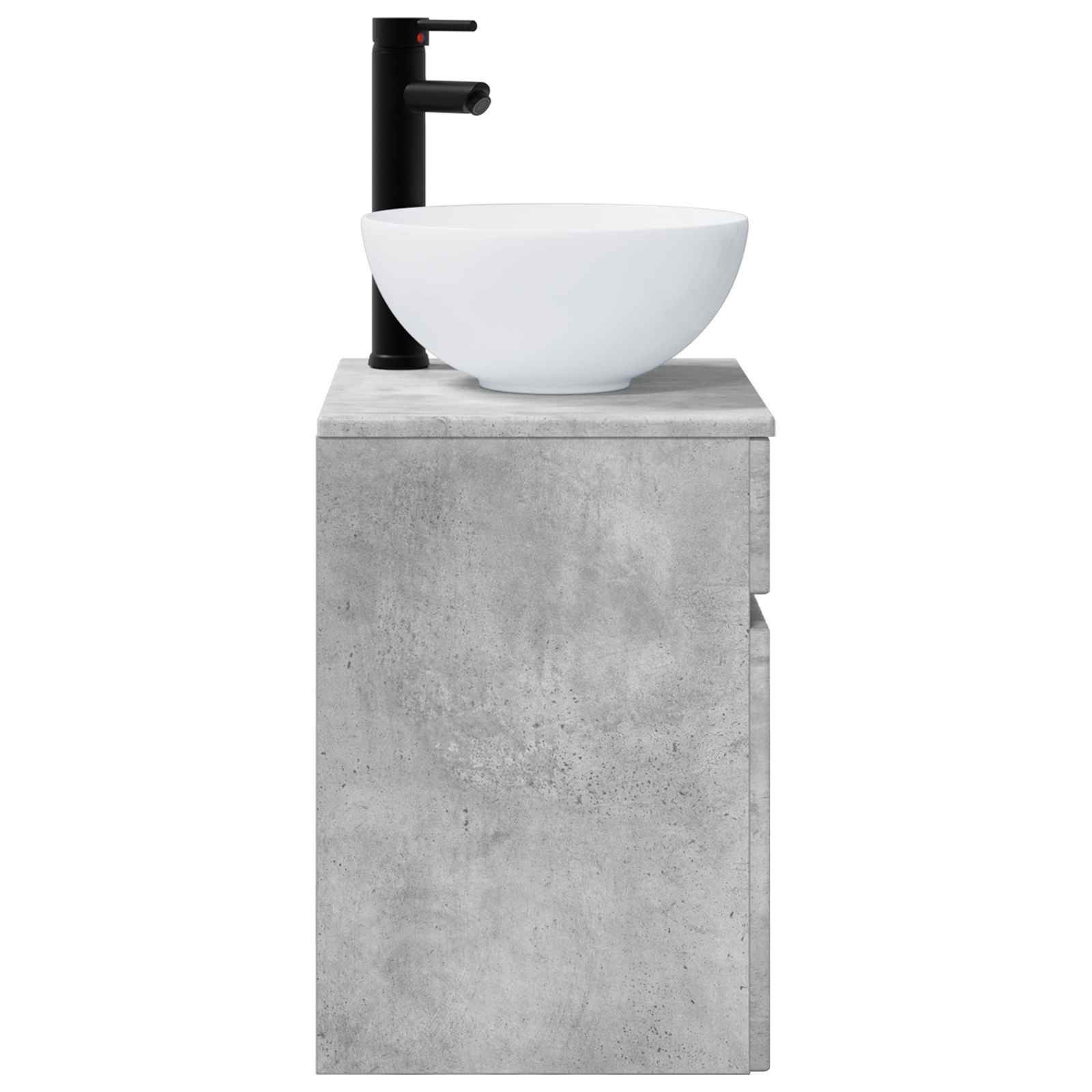 Meuble de lavabo mural Gris béton 39 x 35 x 63 cm