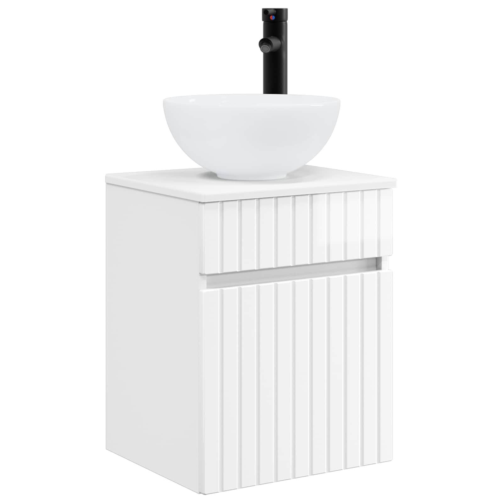 Meuble de lavabo mural Blanc brillant 39 x 35 x 63 cm