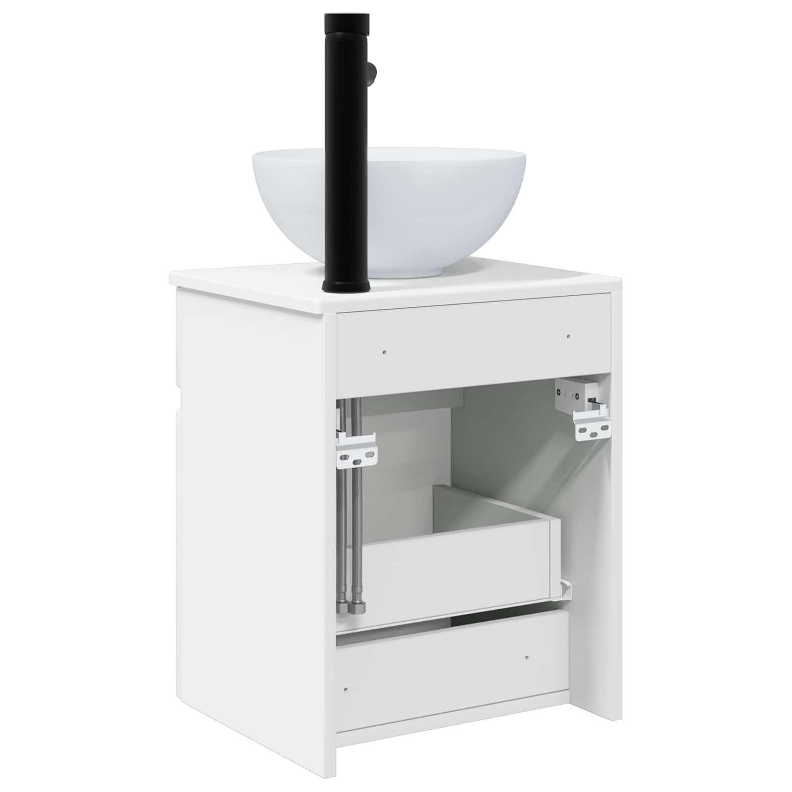 Meuble de lavabo mural Blanc brillant 39 x 35 x 63 cm