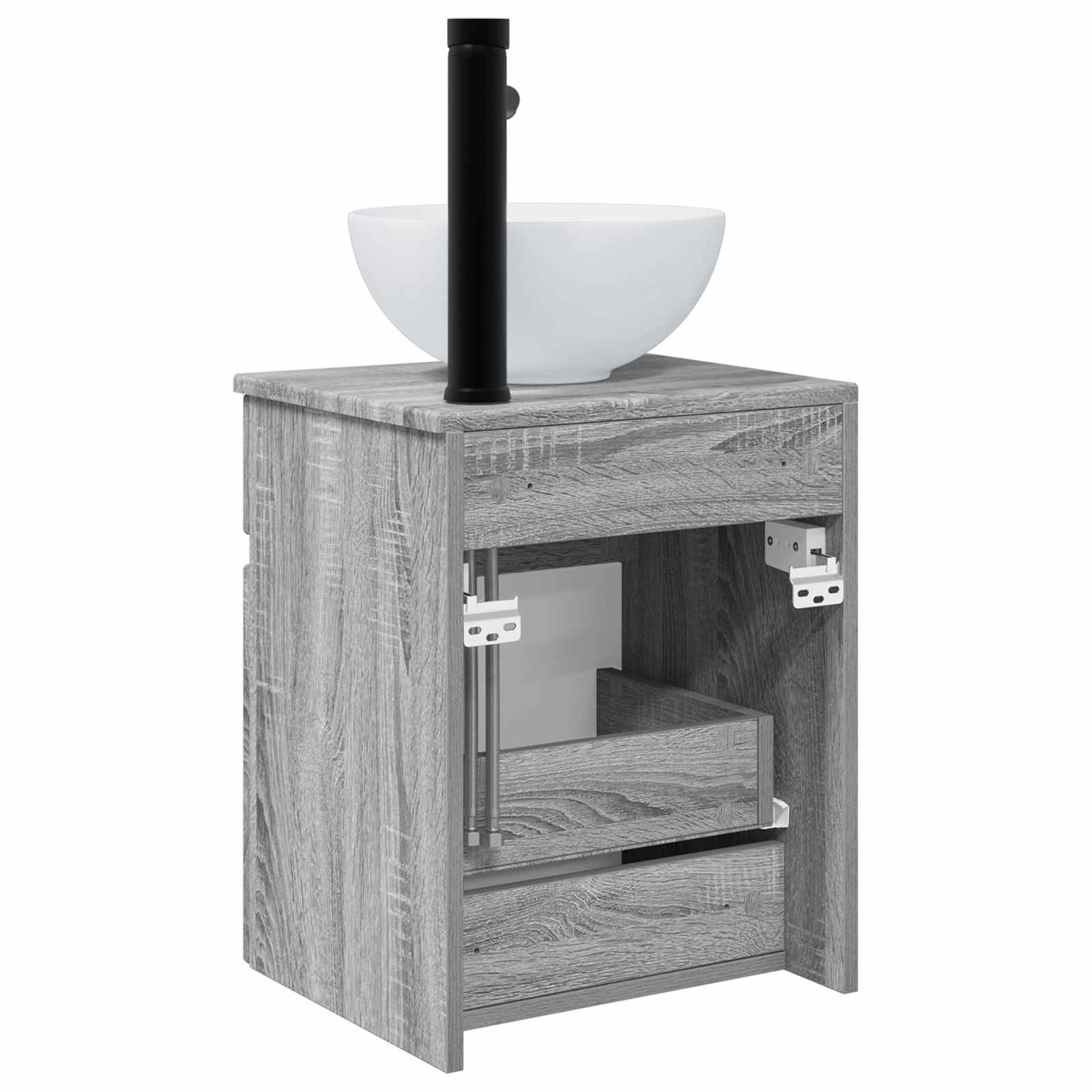 Meuble de lavabo mural Sonoma gris 39 x 35 x 63 cm