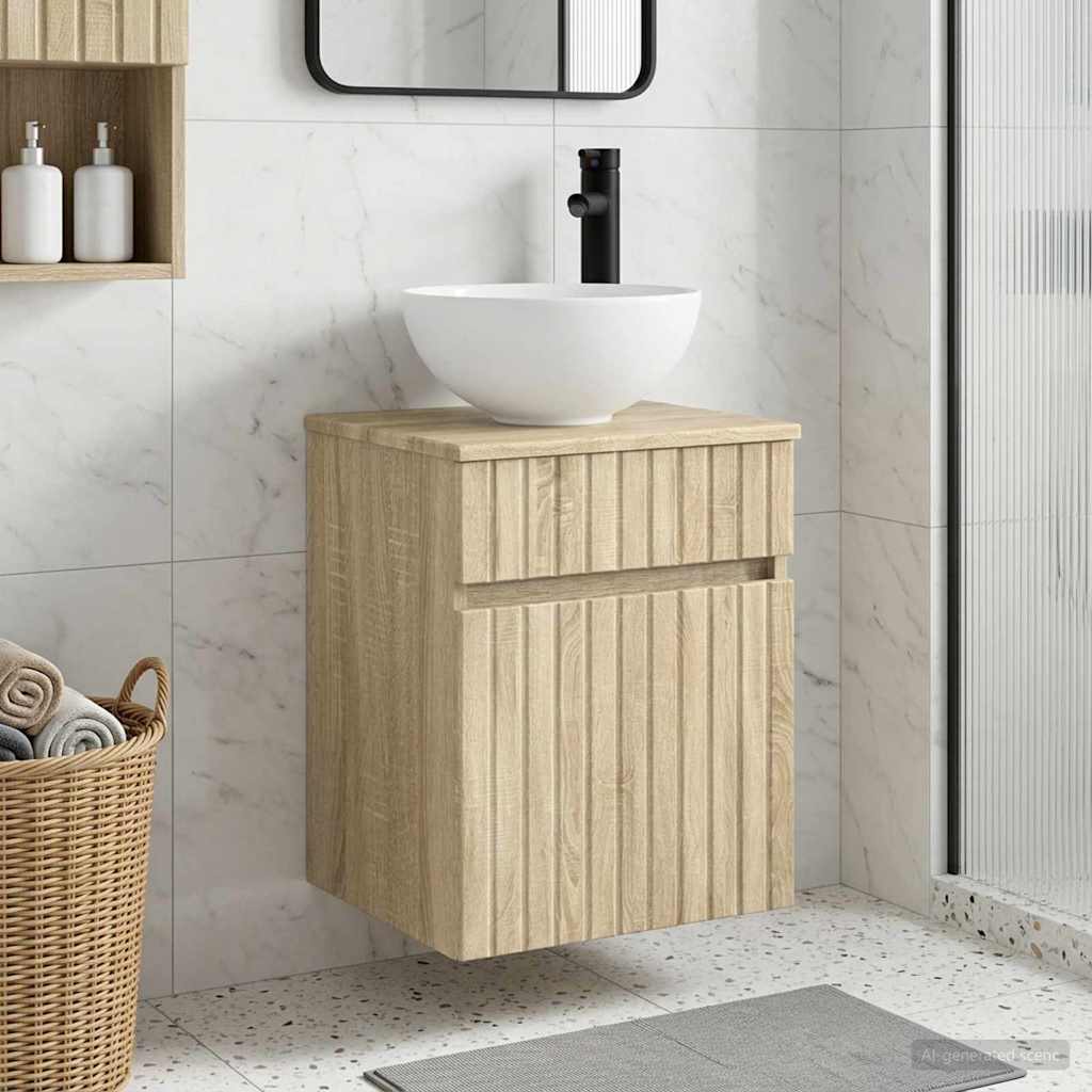 Meuble de lavabo mural Chêne Sonoma 39 x 41 x 64,5 cm