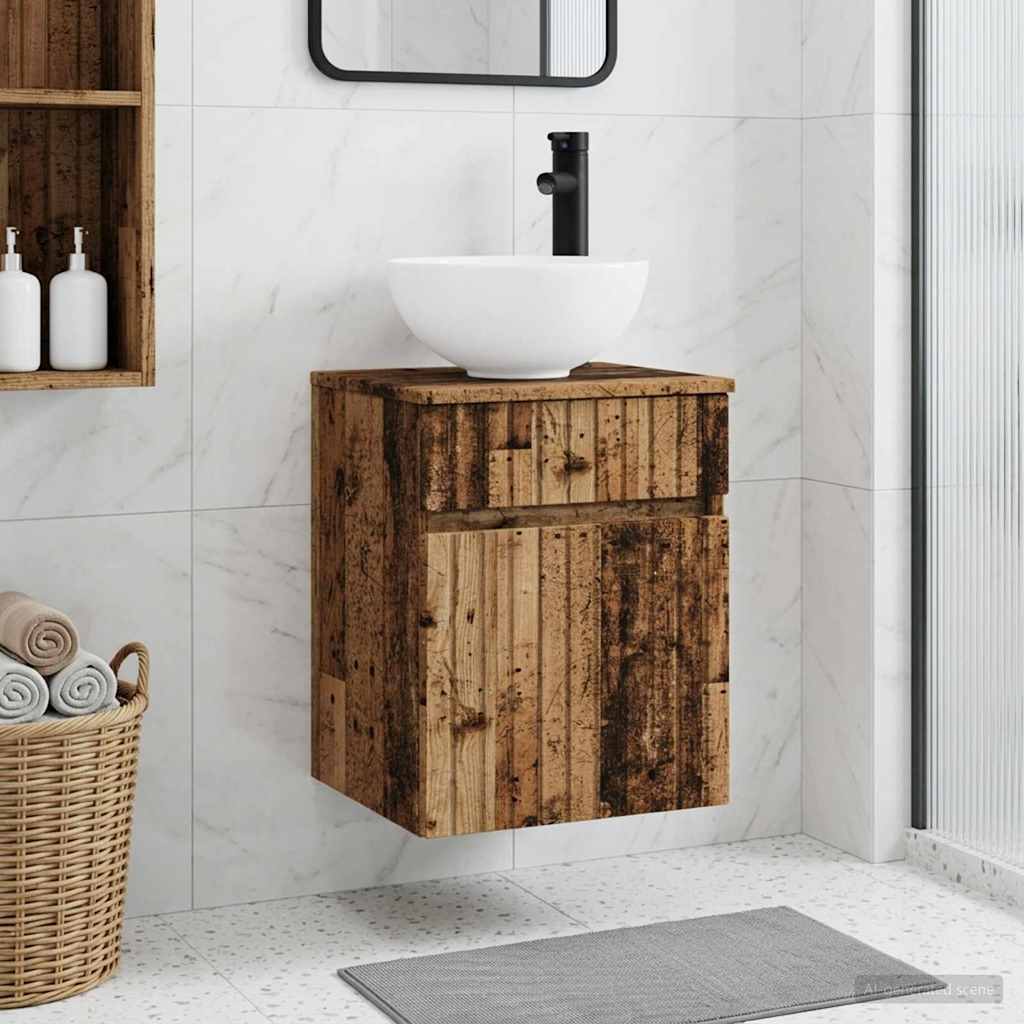 Meuble de lavabo mural Bois ancien 39 x 41 x 64,5 cm