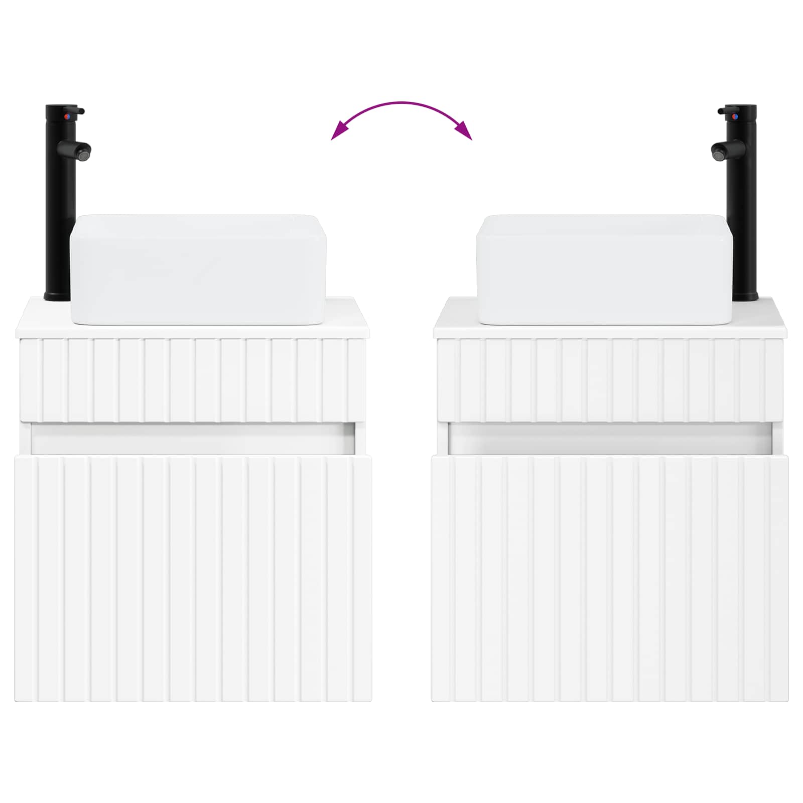 Meuble de lavabo mural Blanc 49 x 41 x 63 cm Bois d'ingénierie