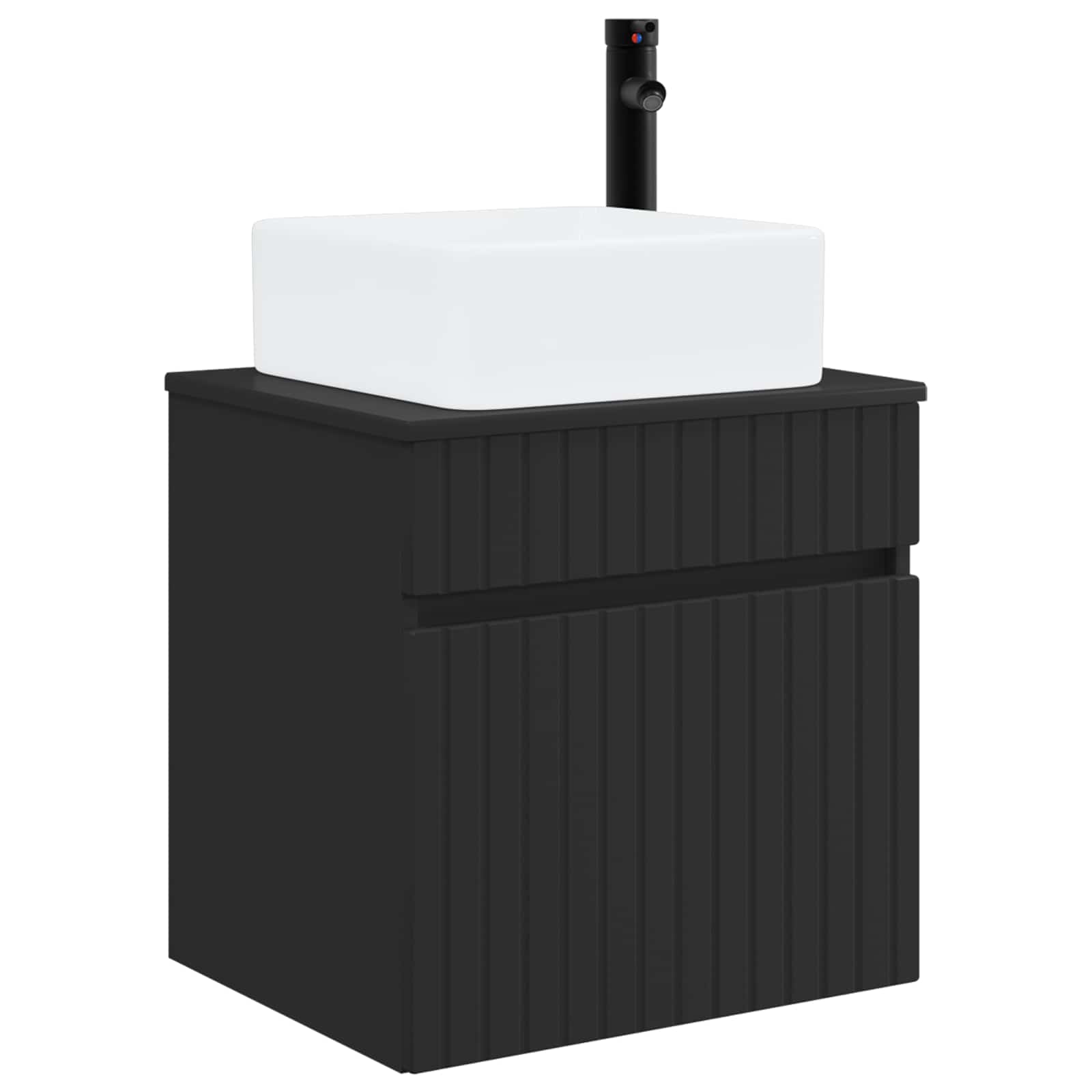 Meuble de lavabo mural Noir 49 x 41 x 63 cm Bois d'ingénierie