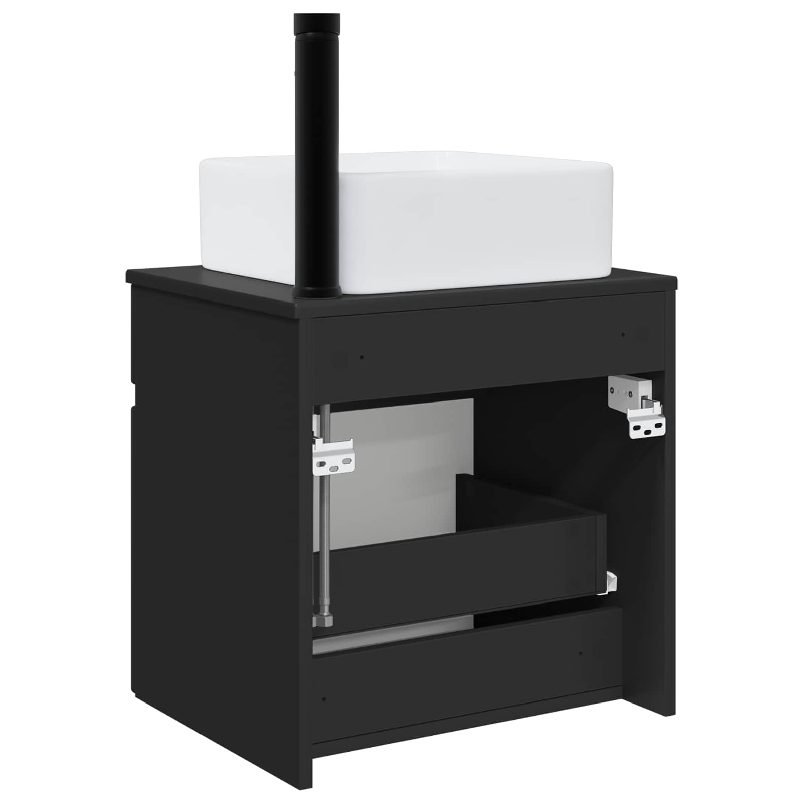 Meuble de lavabo mural Noir 49 x 41 x 63 cm Bois d'ingénierie