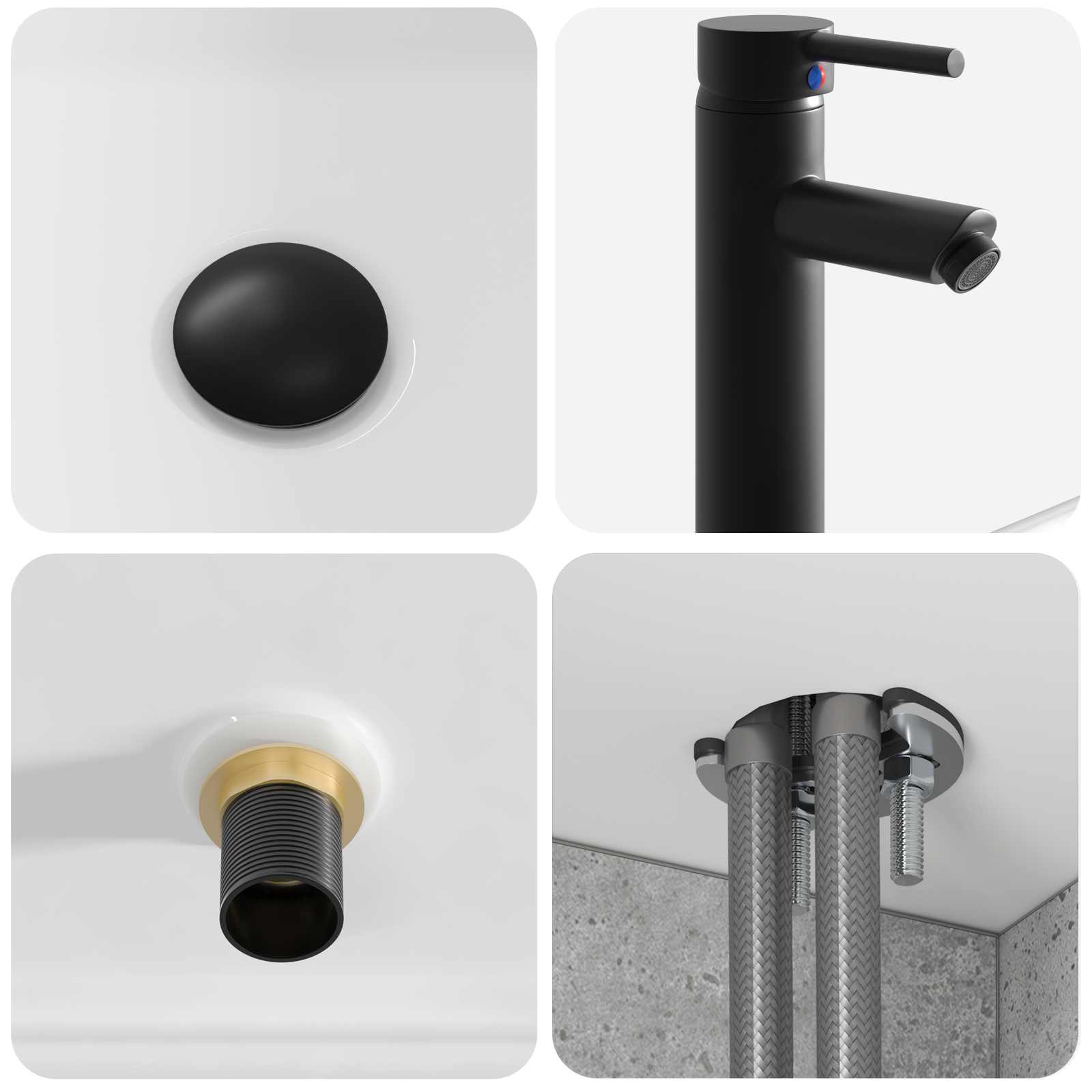 Meuble de lavabo mural Gris béton 49 x 41 x 63 cm