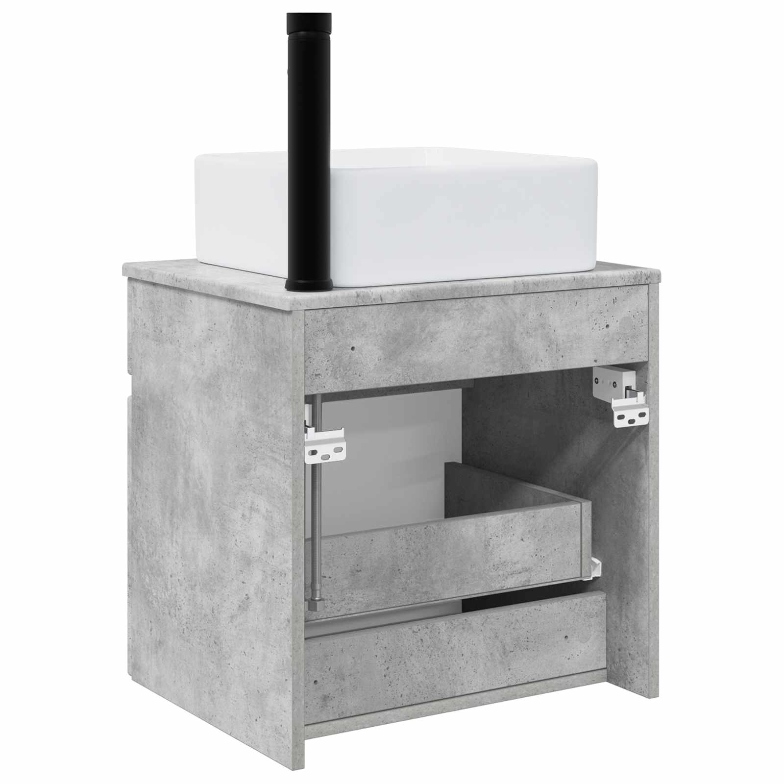 Meuble de lavabo mural Gris béton 49 x 41 x 63 cm