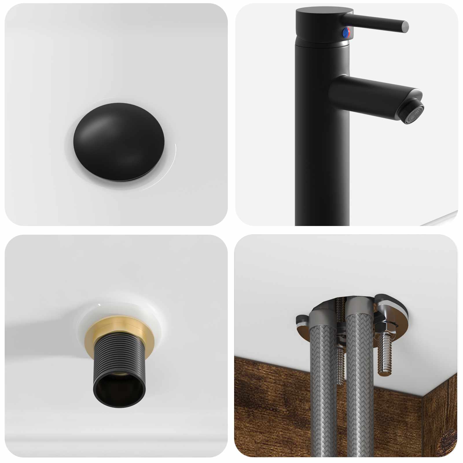 Meuble de lavabo mural Chêne fumé 49 x 41 x 63 cm
