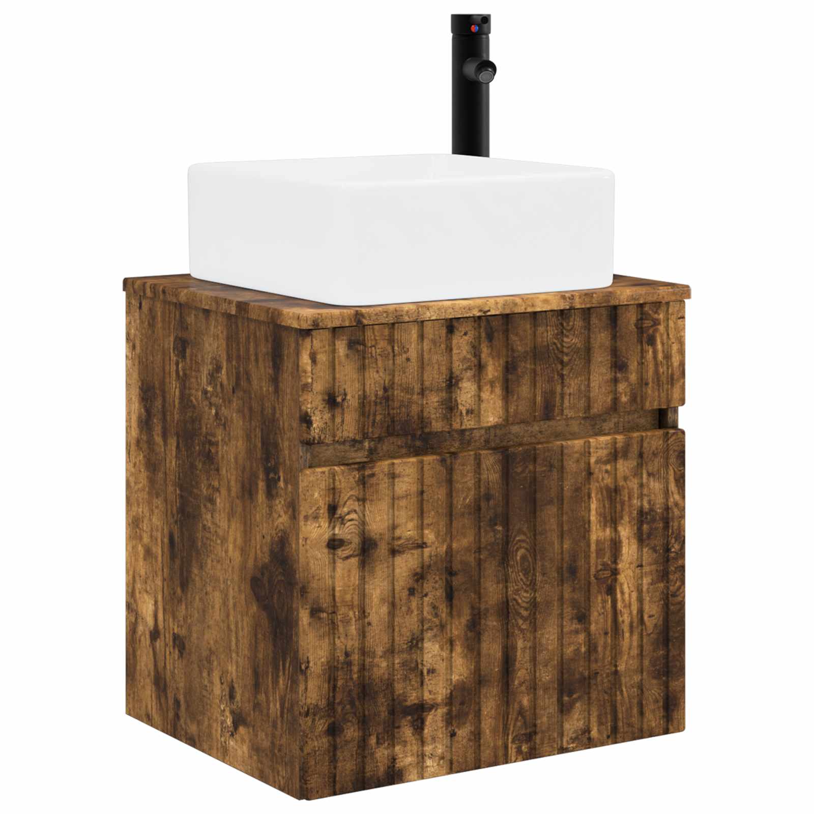 Meuble de lavabo mural Chêne fumé 49 x 41 x 63 cm