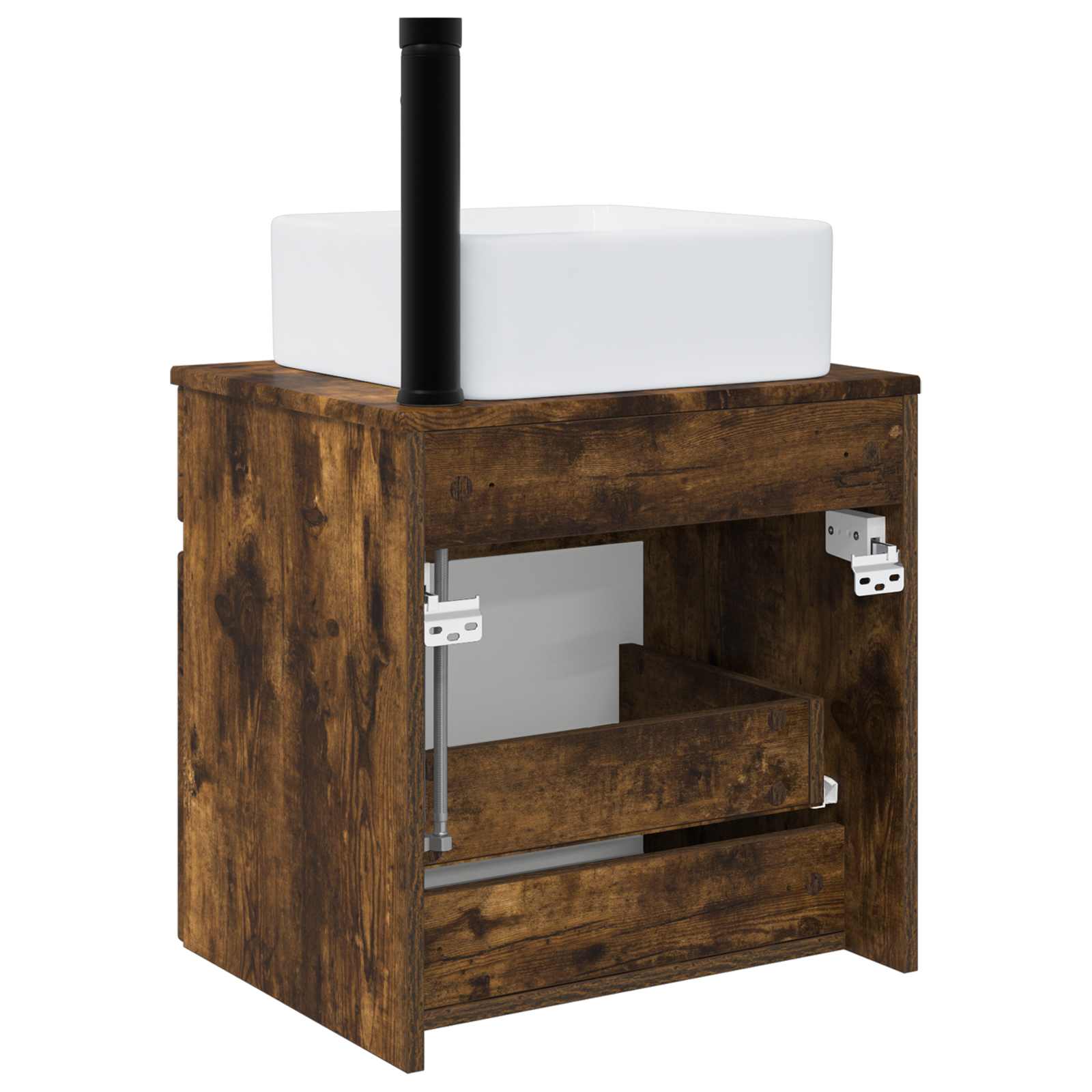 Meuble de lavabo mural Chêne fumé 49 x 41 x 63 cm