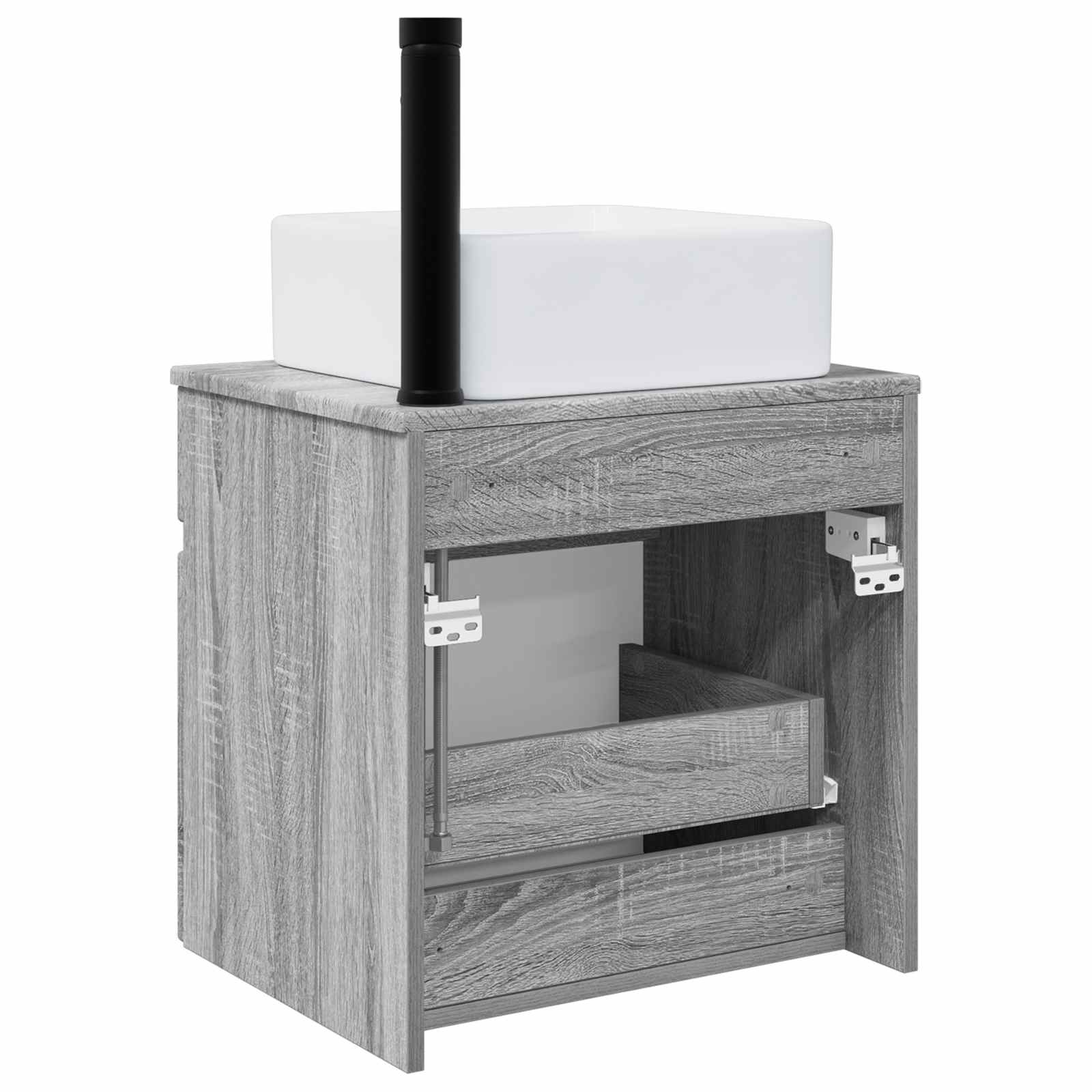 Meuble de lavabo mural Sonoma gris 49 x 41 x 63 cm