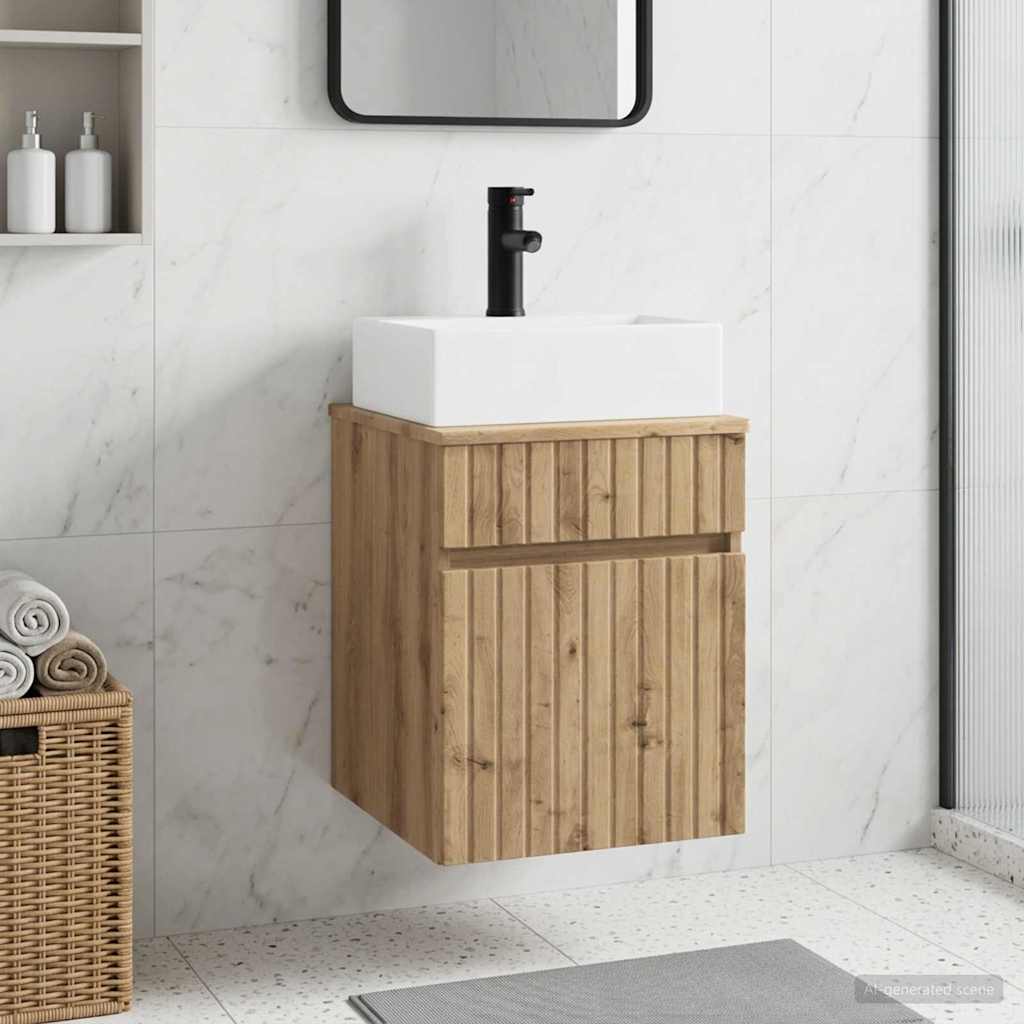 Meuble-sèche avec évier mural Chêne artisanal 39 x 41 x 62,5 cm - XIOS