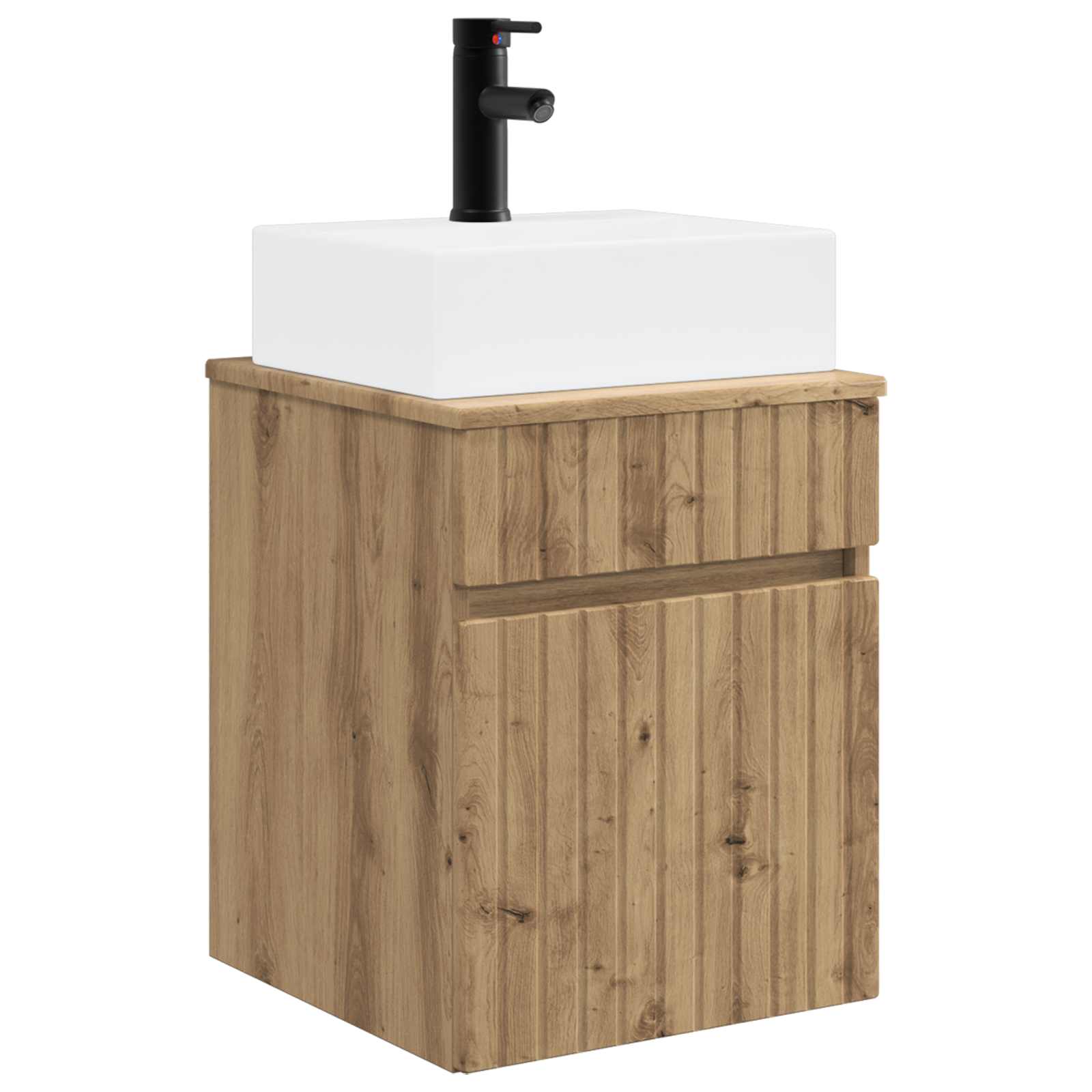 Meuble-sèche avec évier mural Chêne artisanal 39 x 41 x 62,5 cm - XIOS
