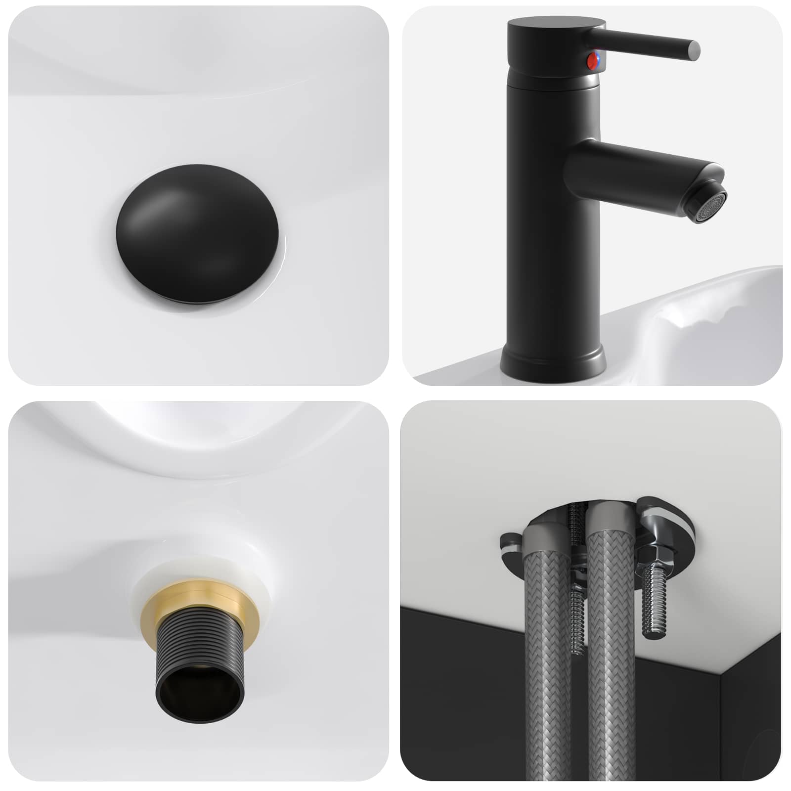Meuble de lavabo mural Noir 49 x 41 x 63 cm Bois d'ingénierie